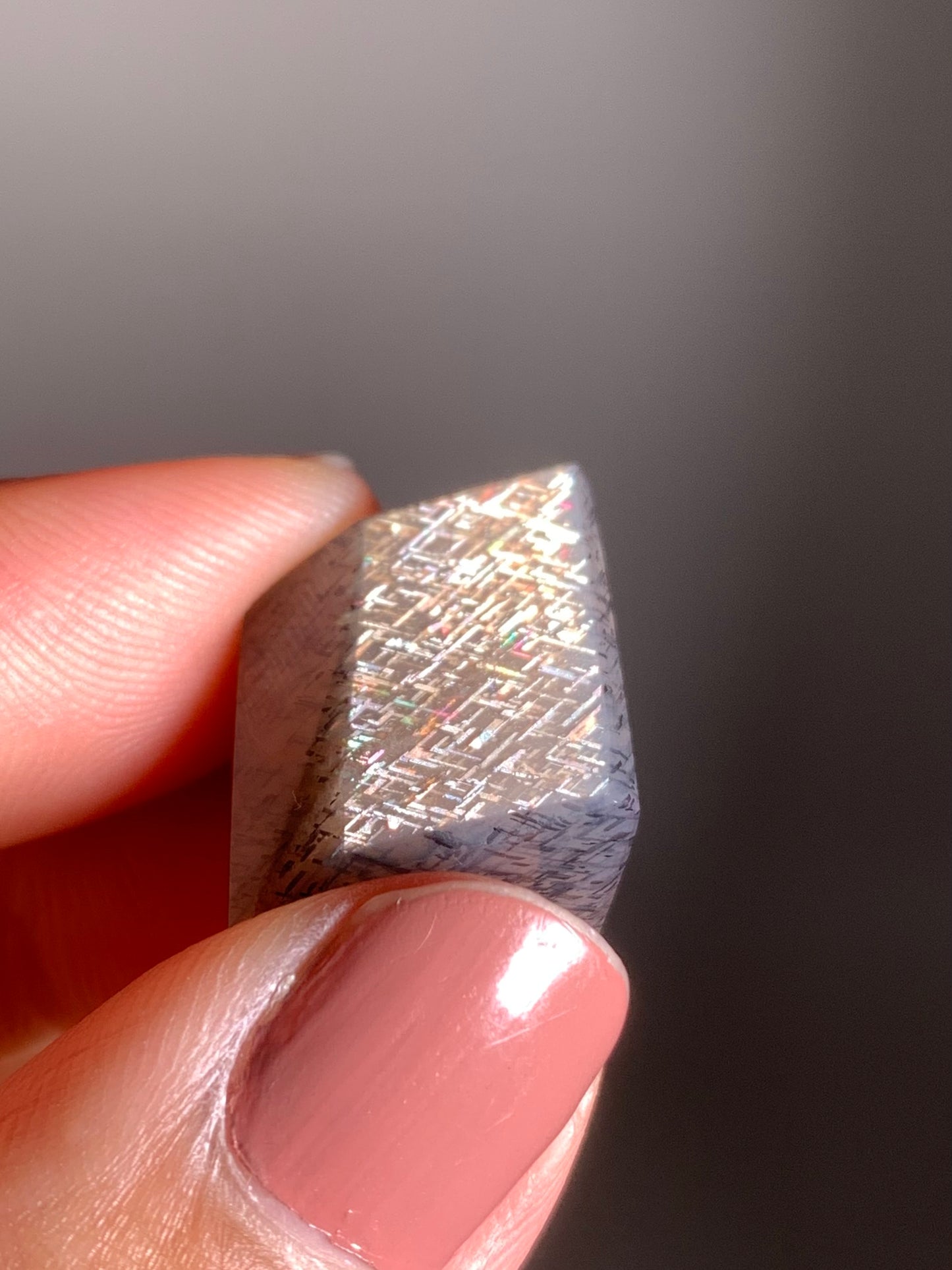 Rainbow Lattice Sunstone Polished Freeform