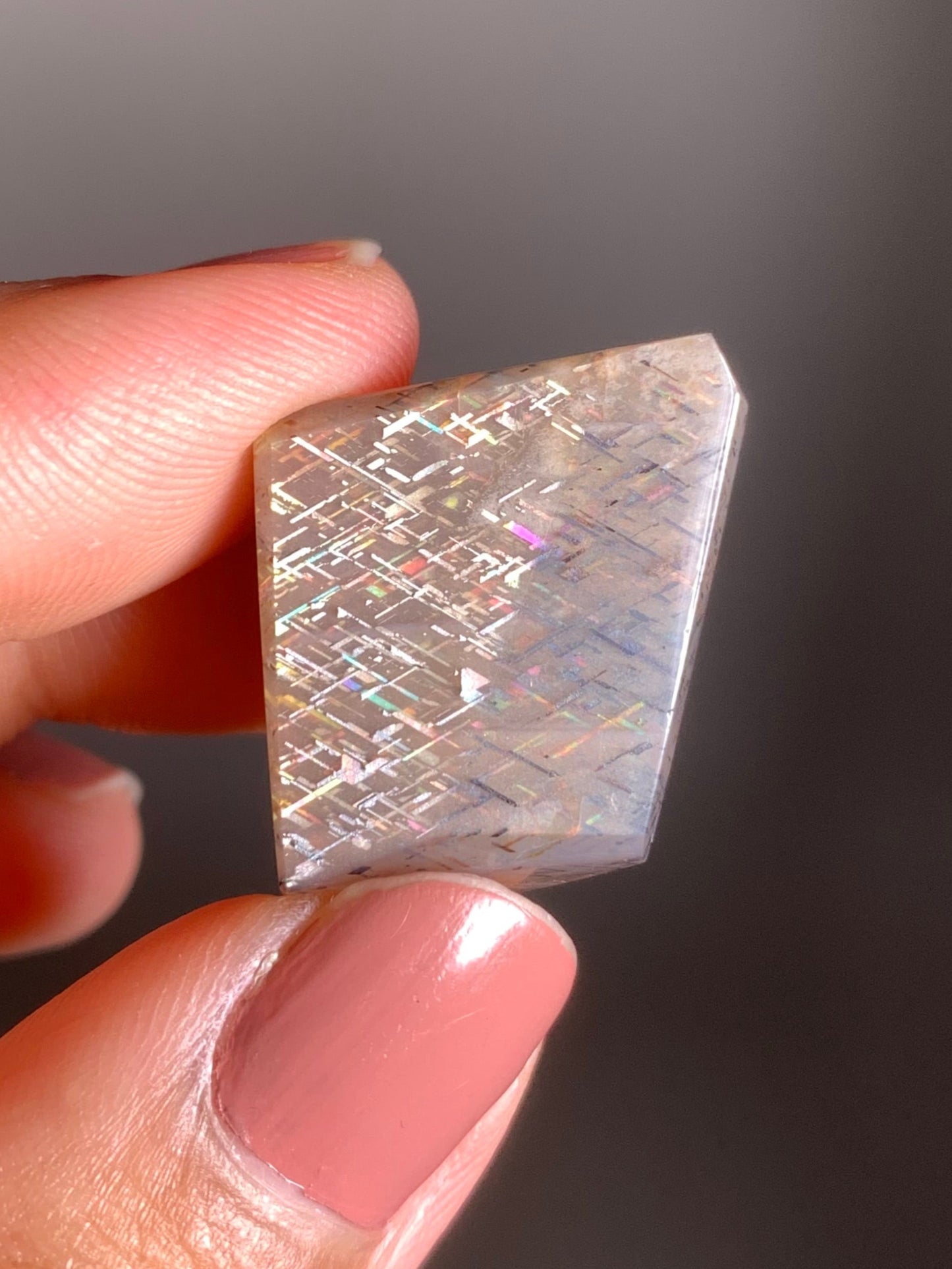 Rainbow Lattice Sunstone Polished Freeform