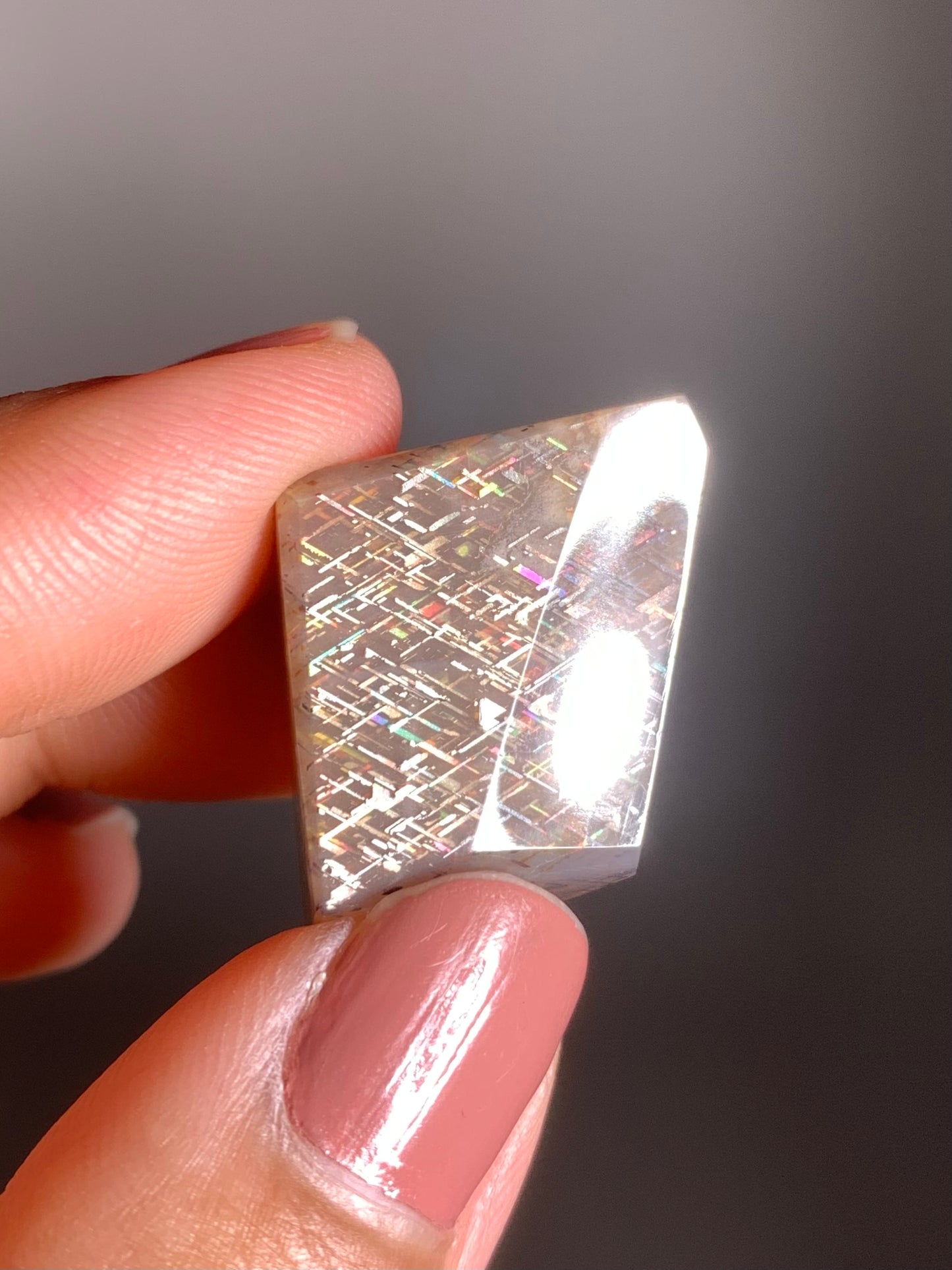 Rainbow Lattice Sunstone Polished Freeform