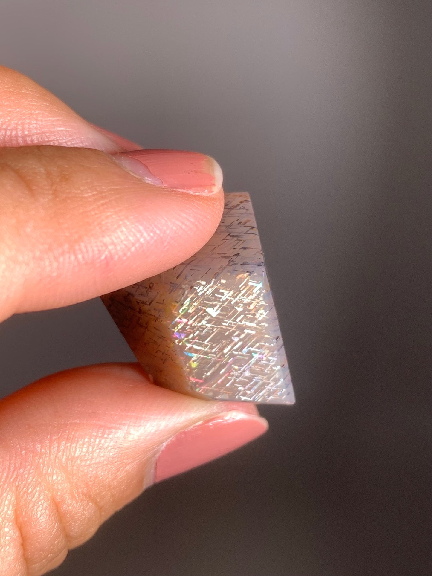 Rainbow Lattice Sunstone Polished Freeform