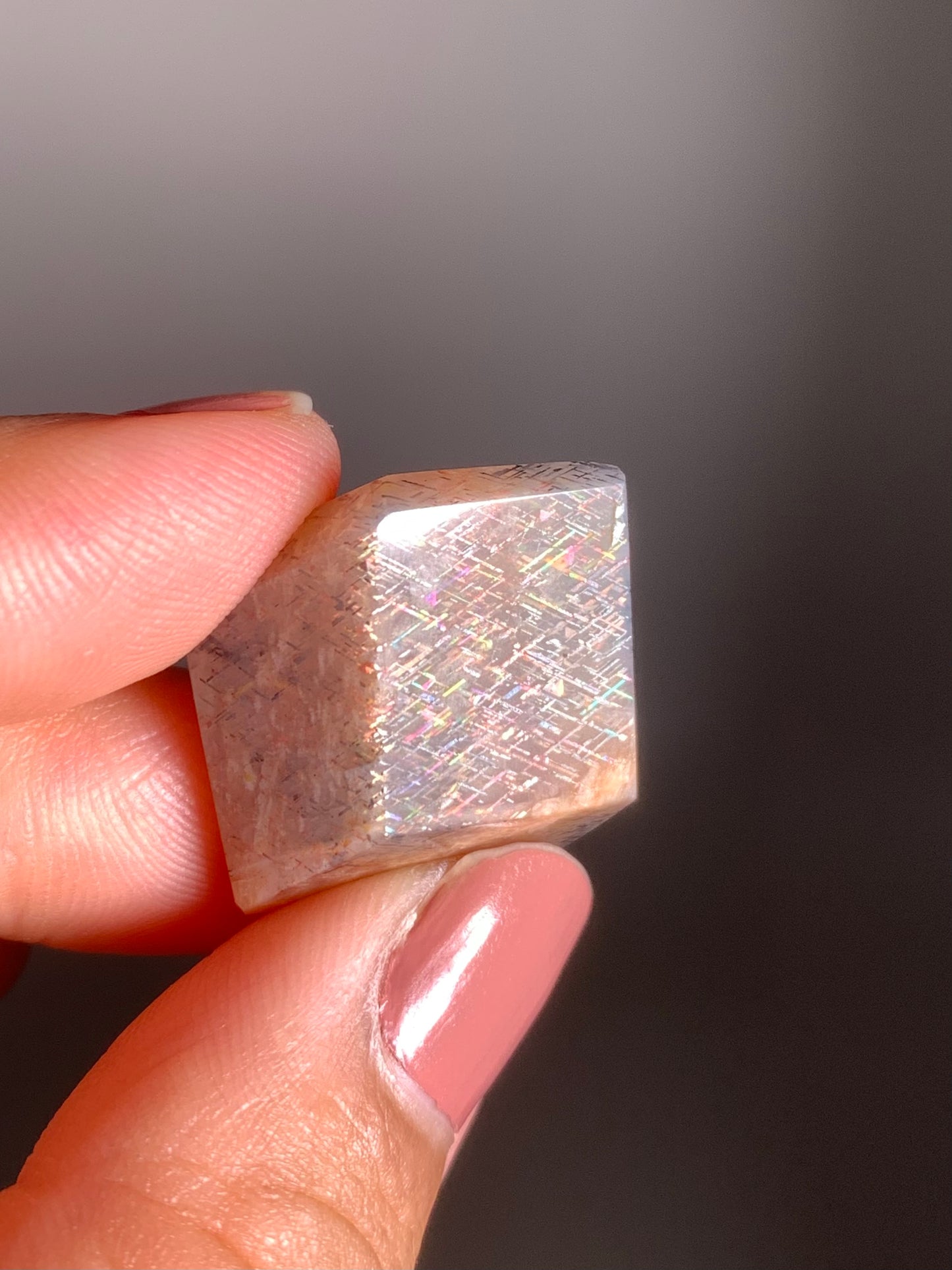 Rainbow Lattice Sunstone Polished Freeform