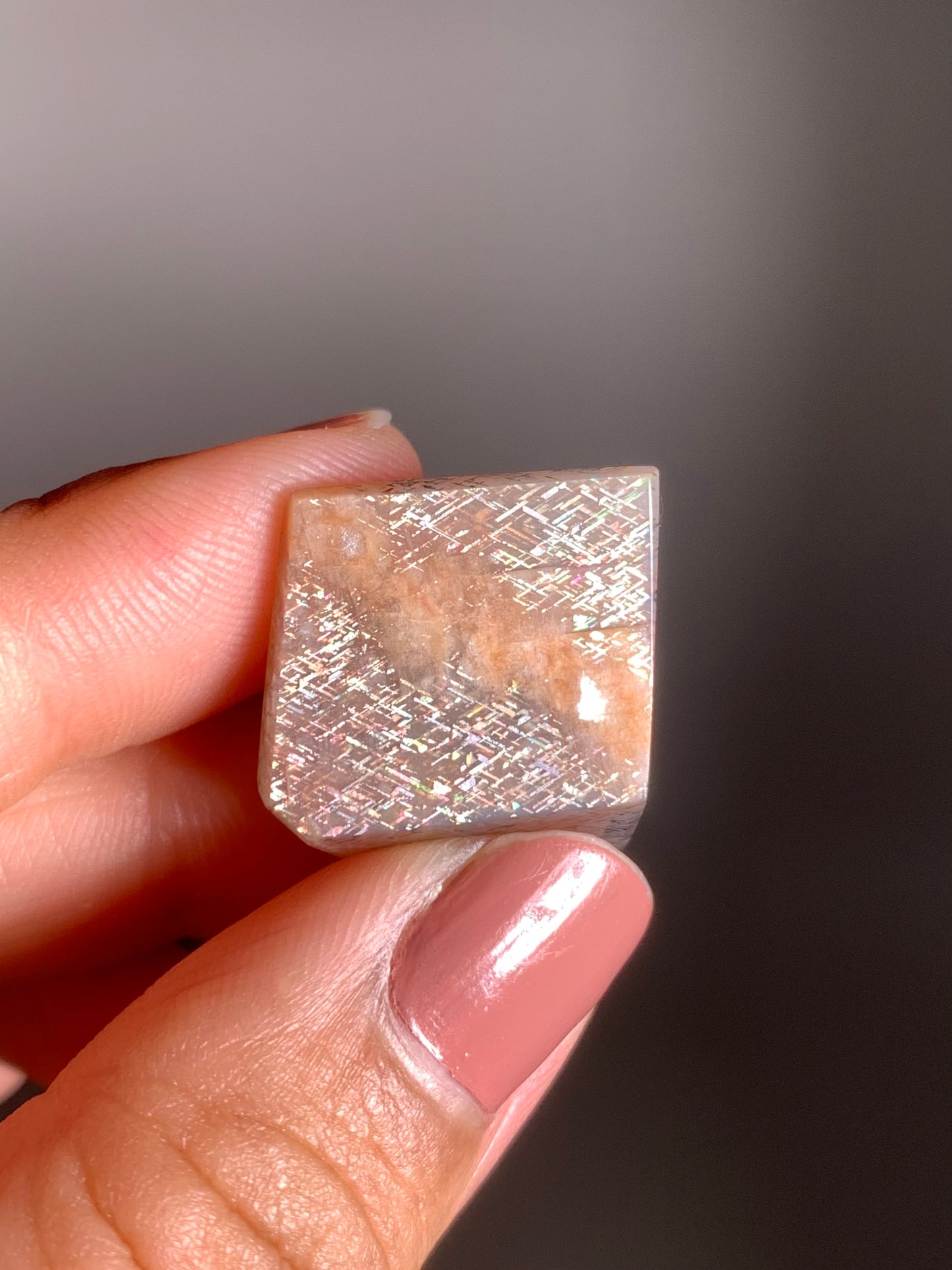 Rainbow Lattice Sunstone Polished Freeform