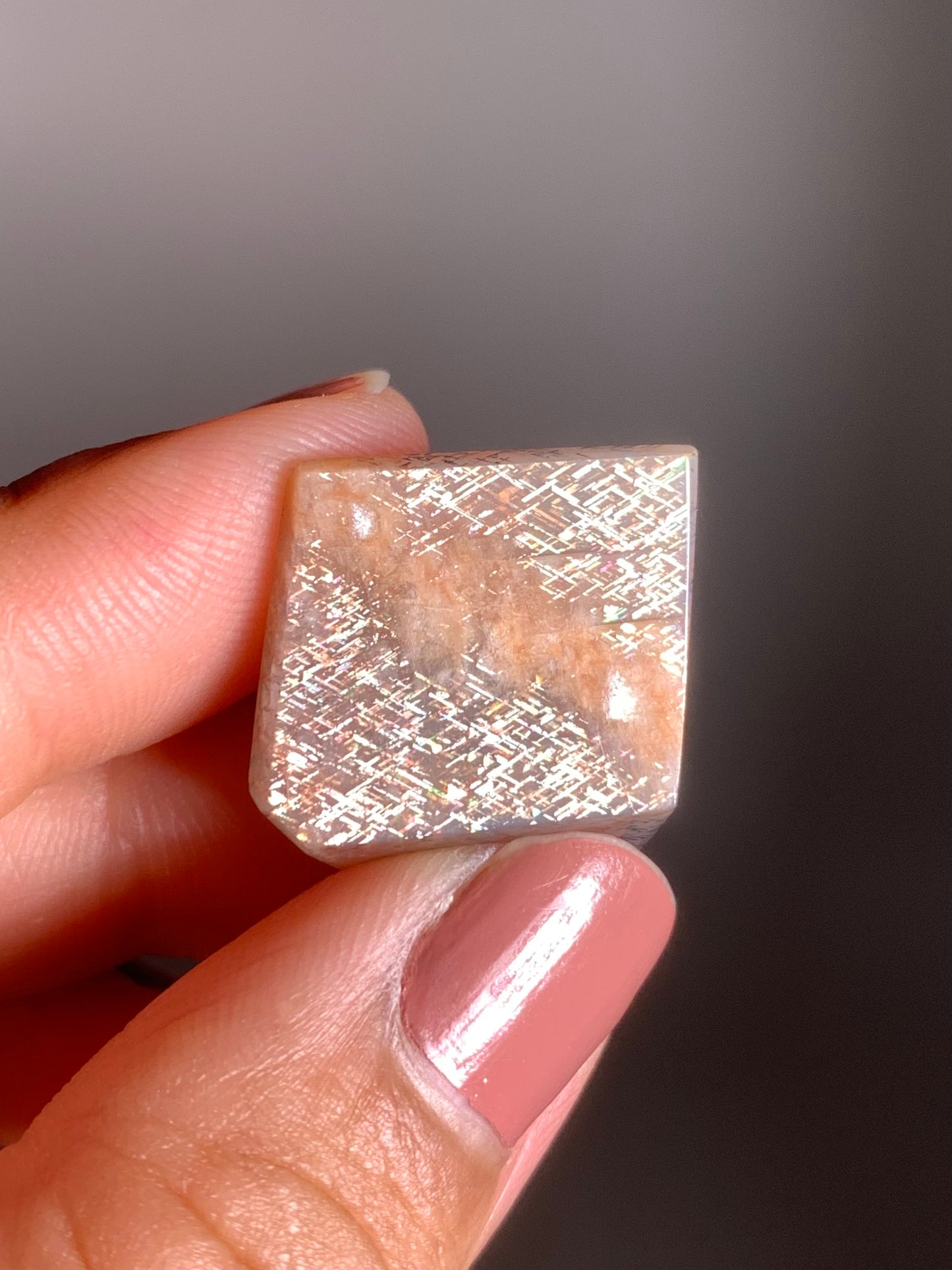 Rainbow Lattice Sunstone Polished Freeform