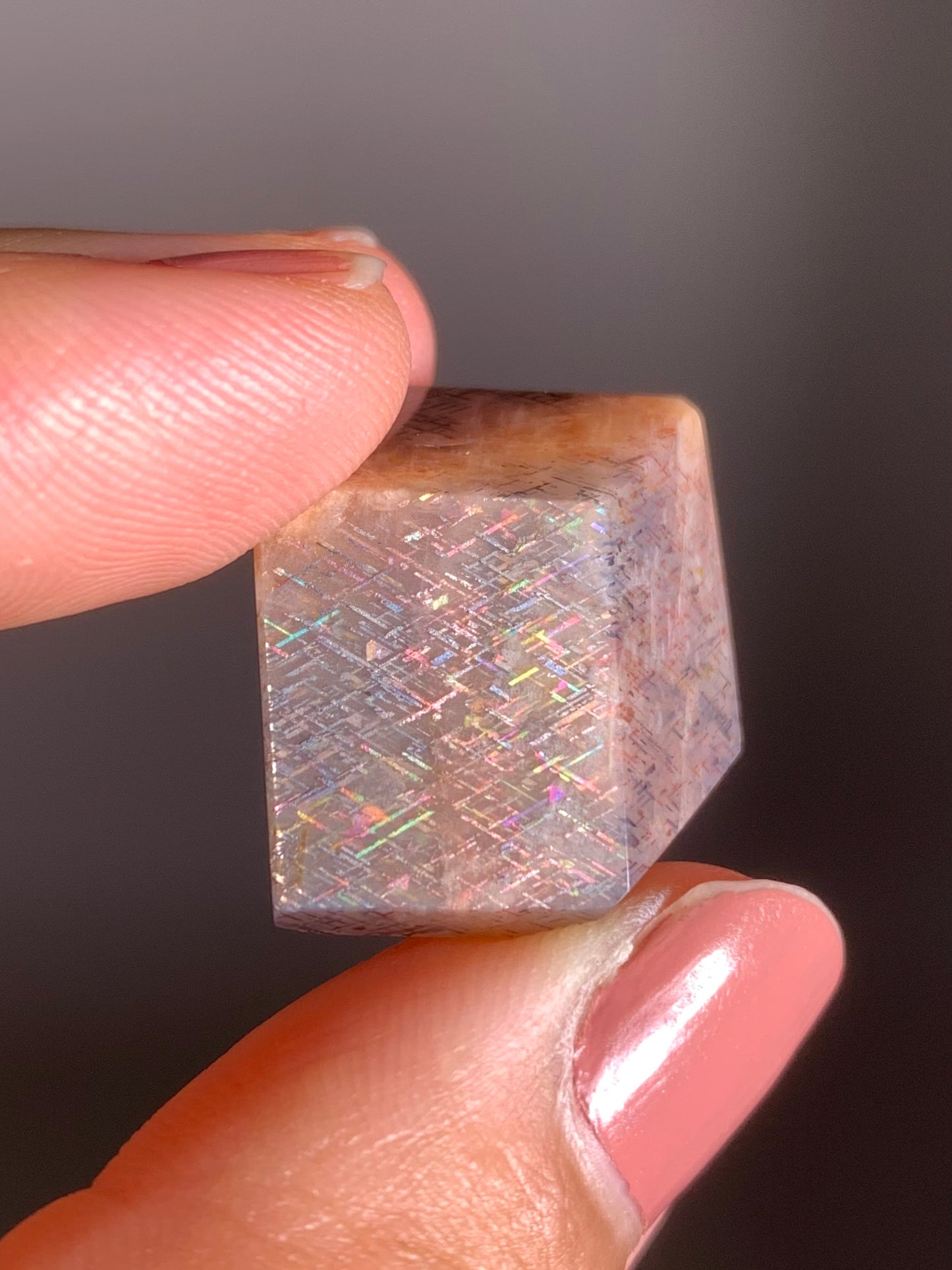 Rainbow Lattice Sunstone Polished Freeform