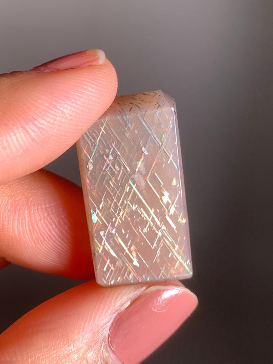 Rainbow Lattice Sunstone Polished Freeform