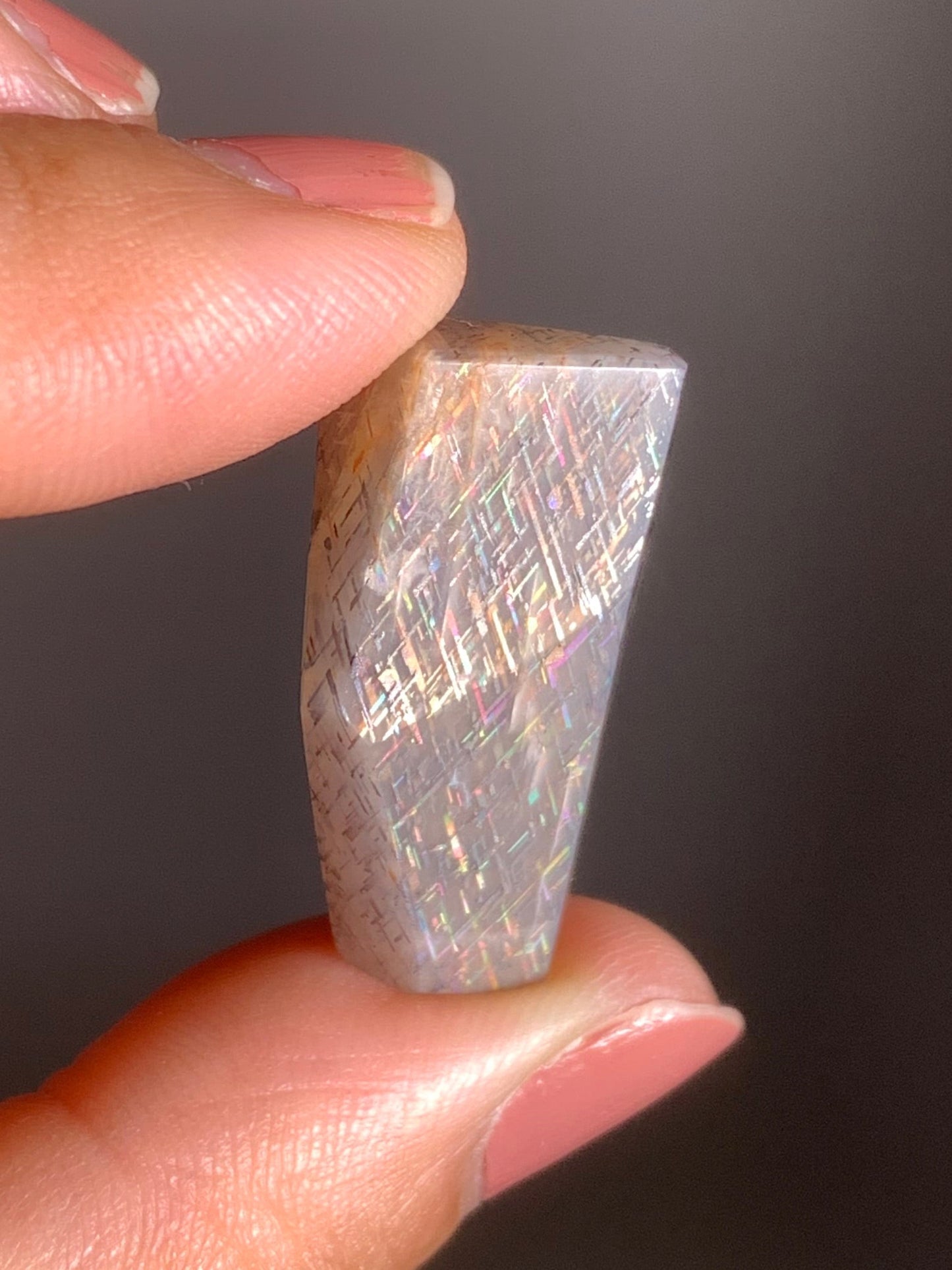 Rainbow Lattice Sunstone Polished Freeform