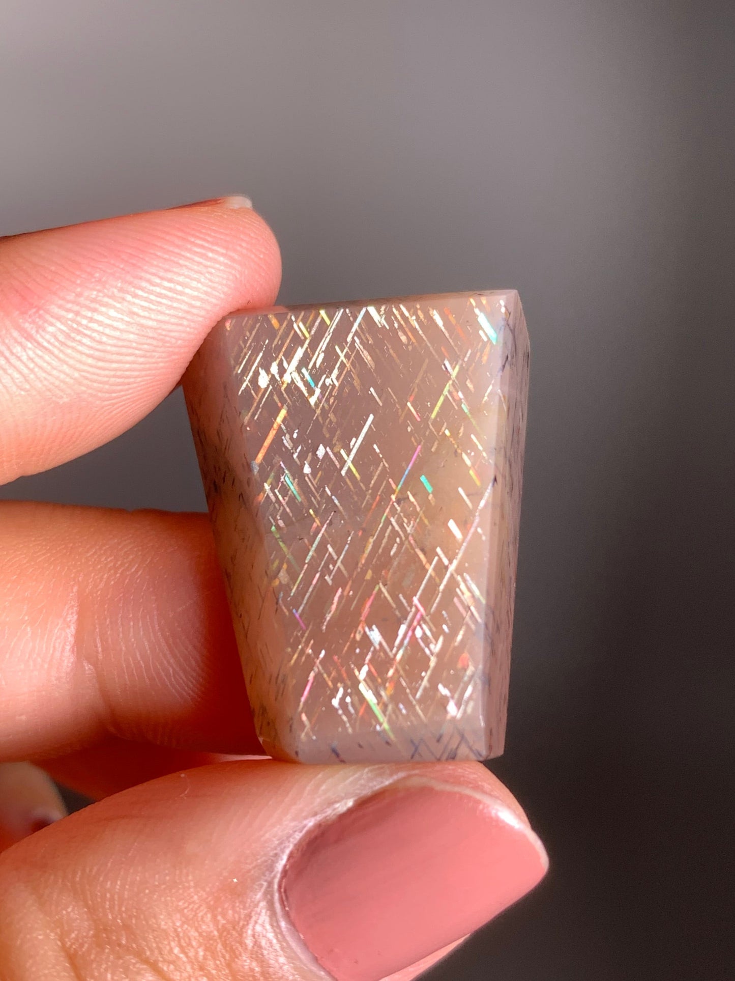 Rainbow Lattice Sunstone Polished Freeform