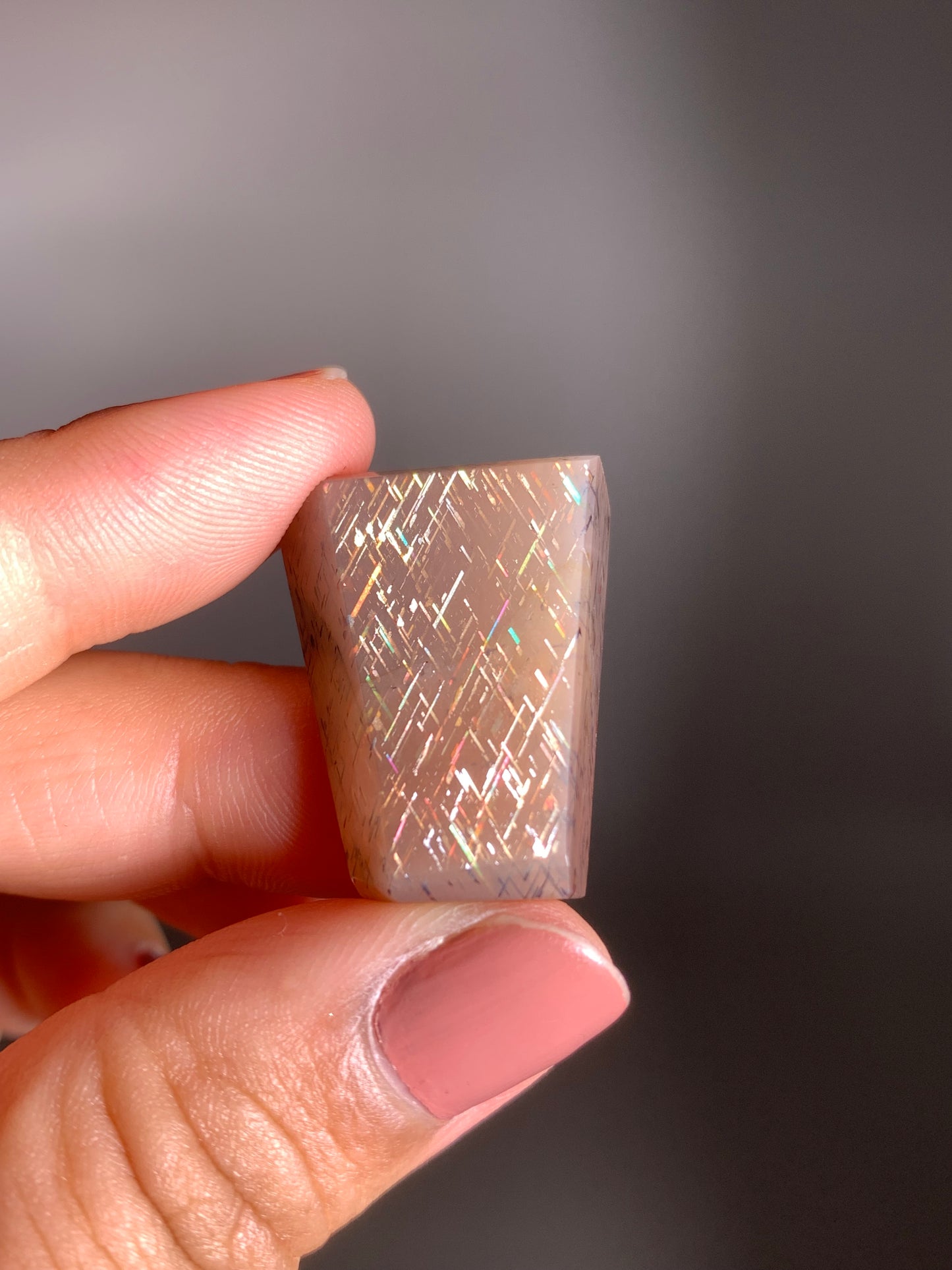 Rainbow Lattice Sunstone Polished Freeform