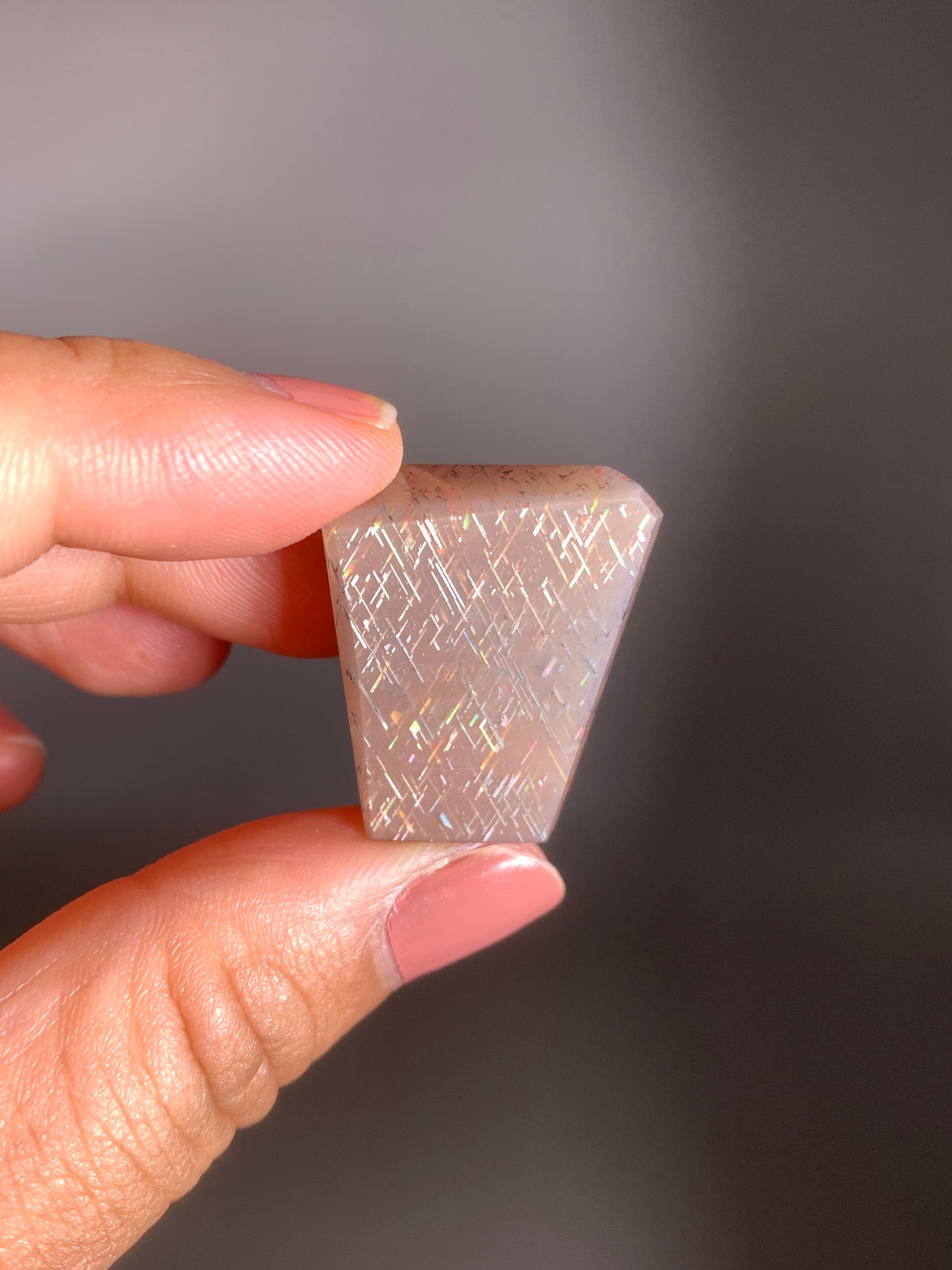 Rainbow Lattice Sunstone Polished Freeform