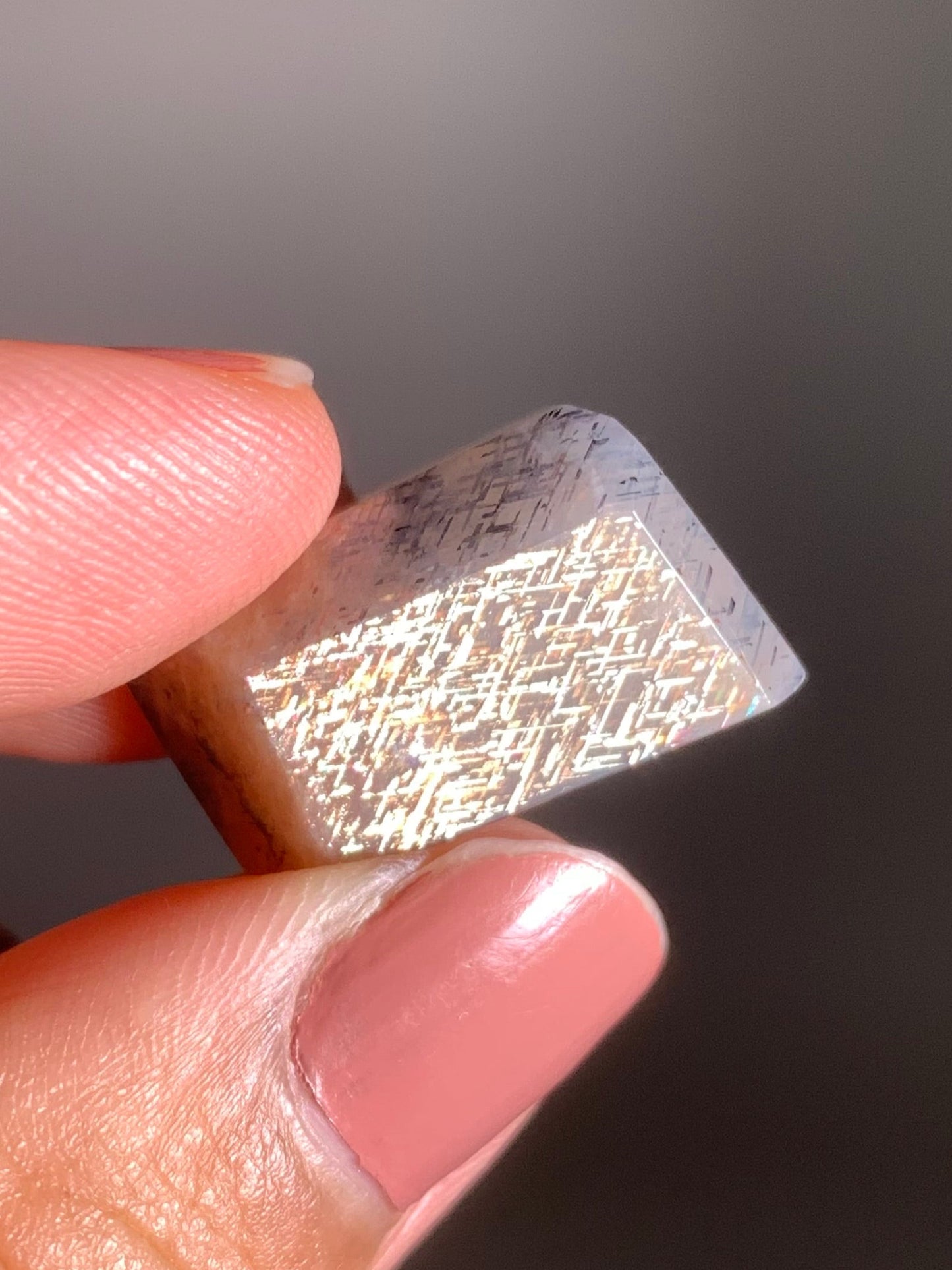 Rainbow Lattice Sunstone Polished Freeform