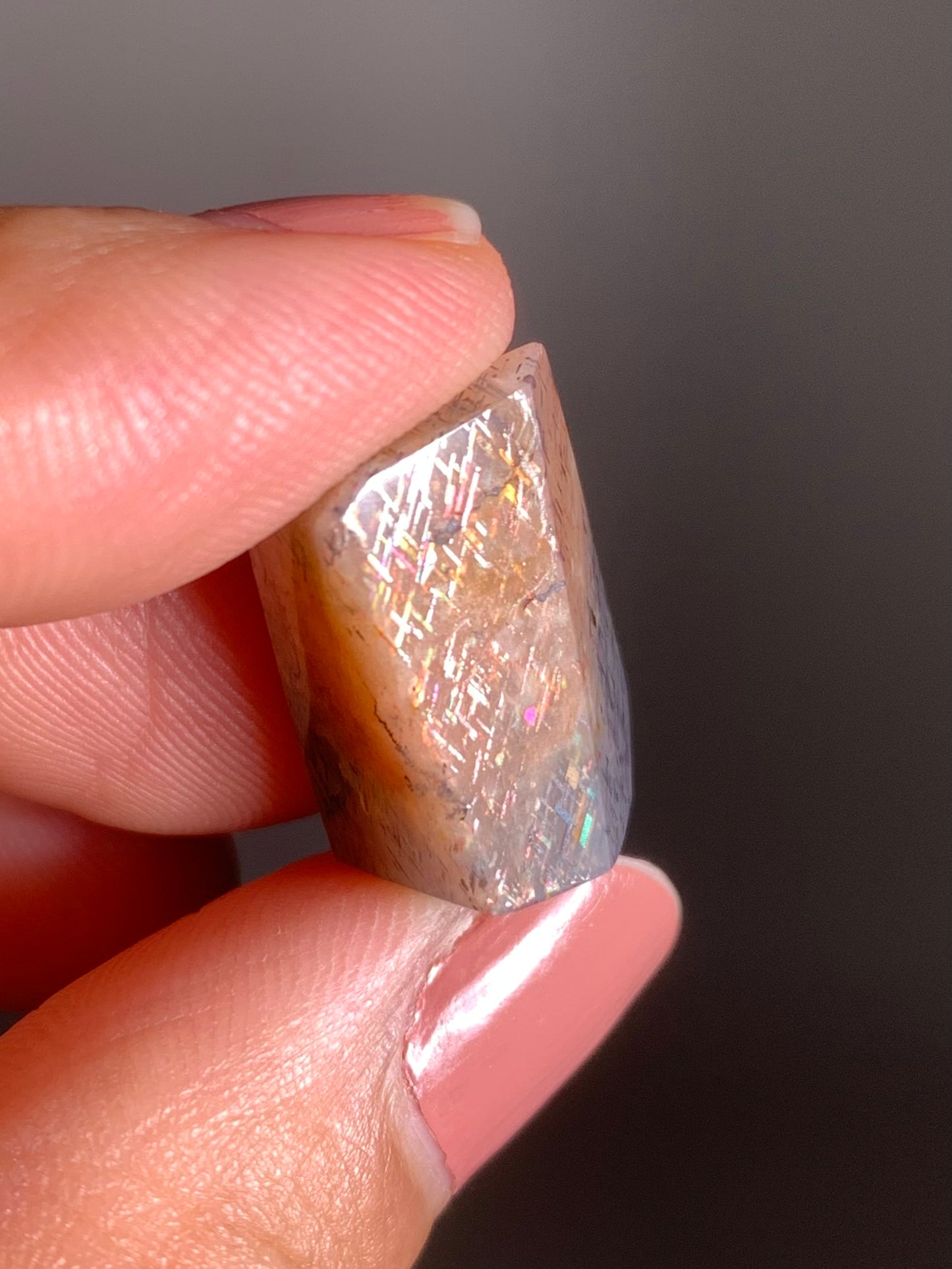 Rainbow Lattice Sunstone Polished Freeform
