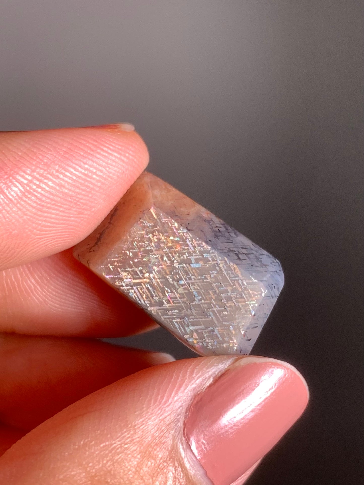 Rainbow Lattice Sunstone Polished Freeform