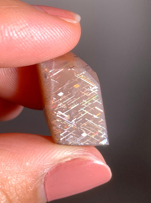 Rainbow Lattice Sunstone Polished Freeform