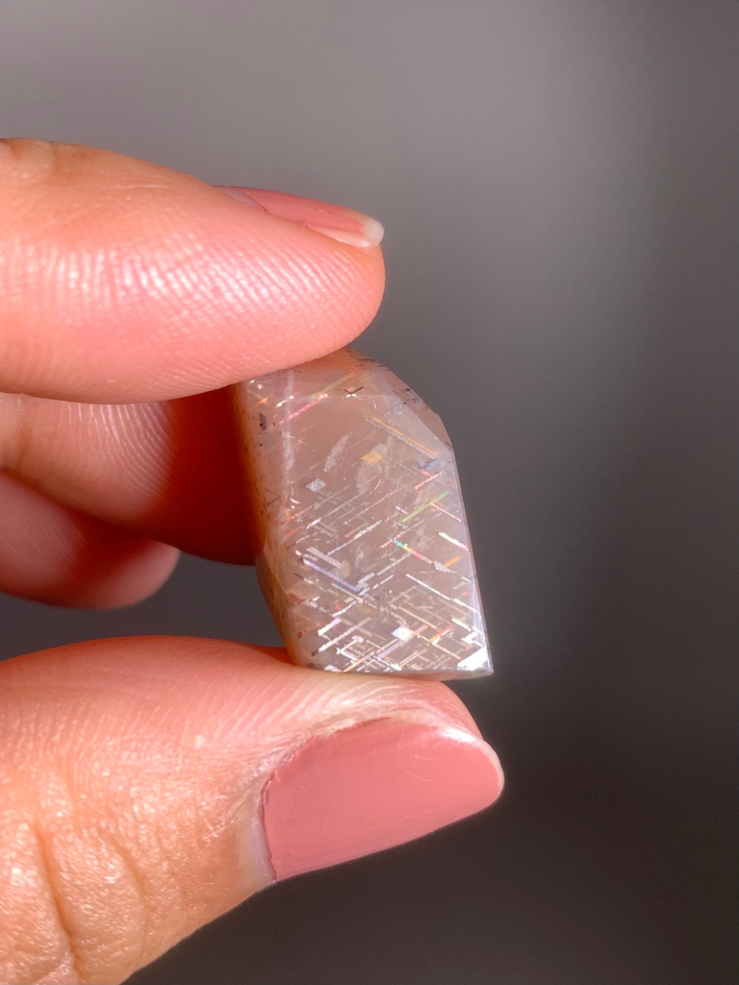 Rainbow Lattice Sunstone Polished Freeform