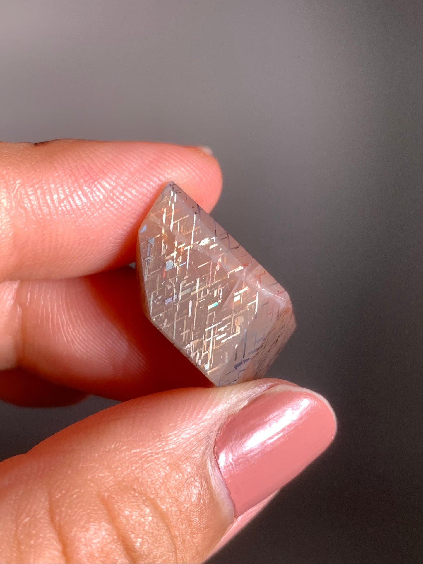 Rainbow Lattice Sunstone Polished Freeform