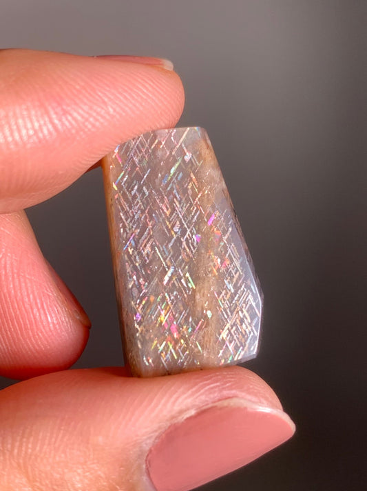 Rainbow Lattice Sunstone Polished Freeform