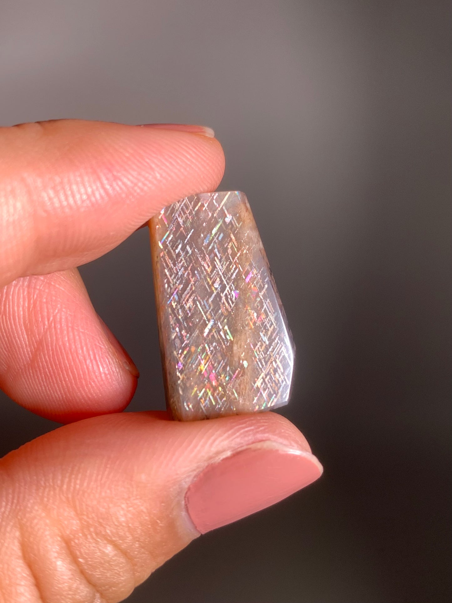 Rainbow Lattice Sunstone Polished Freeform