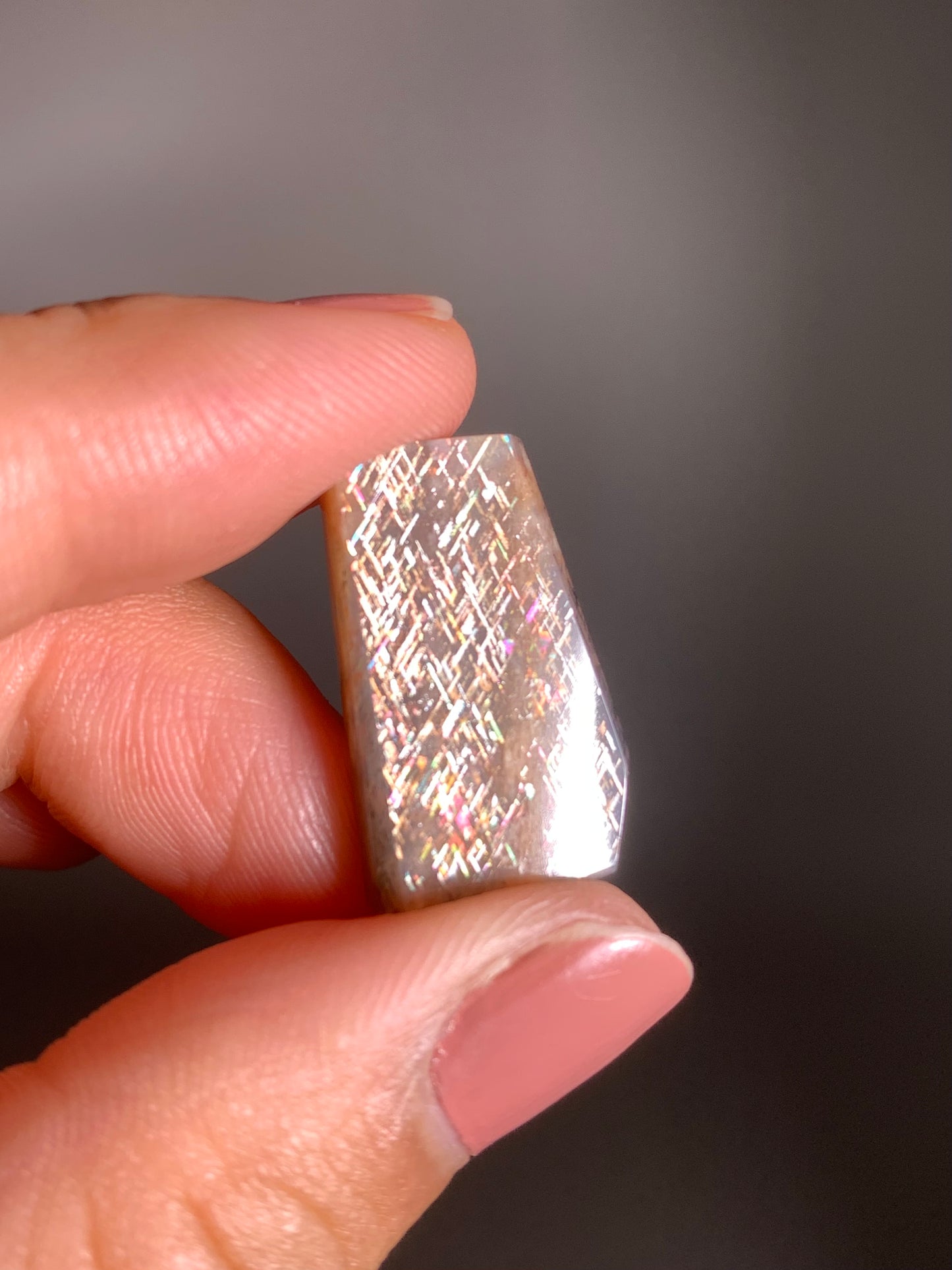 Rainbow Lattice Sunstone Polished Freeform