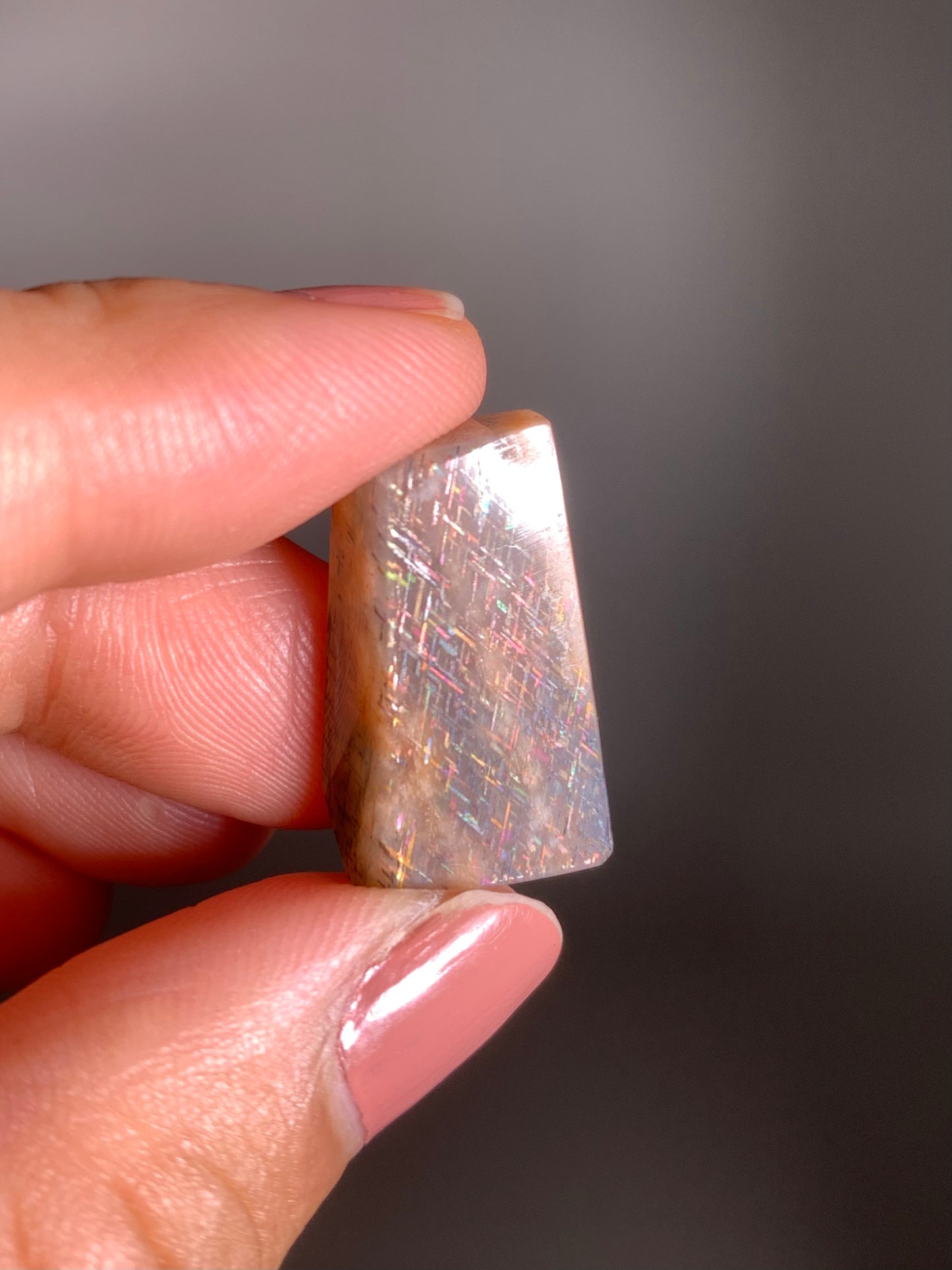 Rainbow Lattice Sunstone Polished Freeform