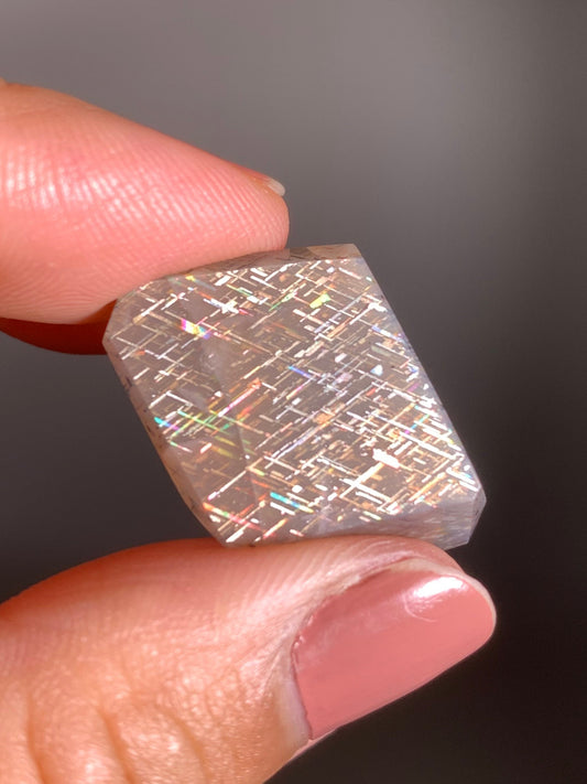 Rainbow Lattice Sunstone Polished Freeform