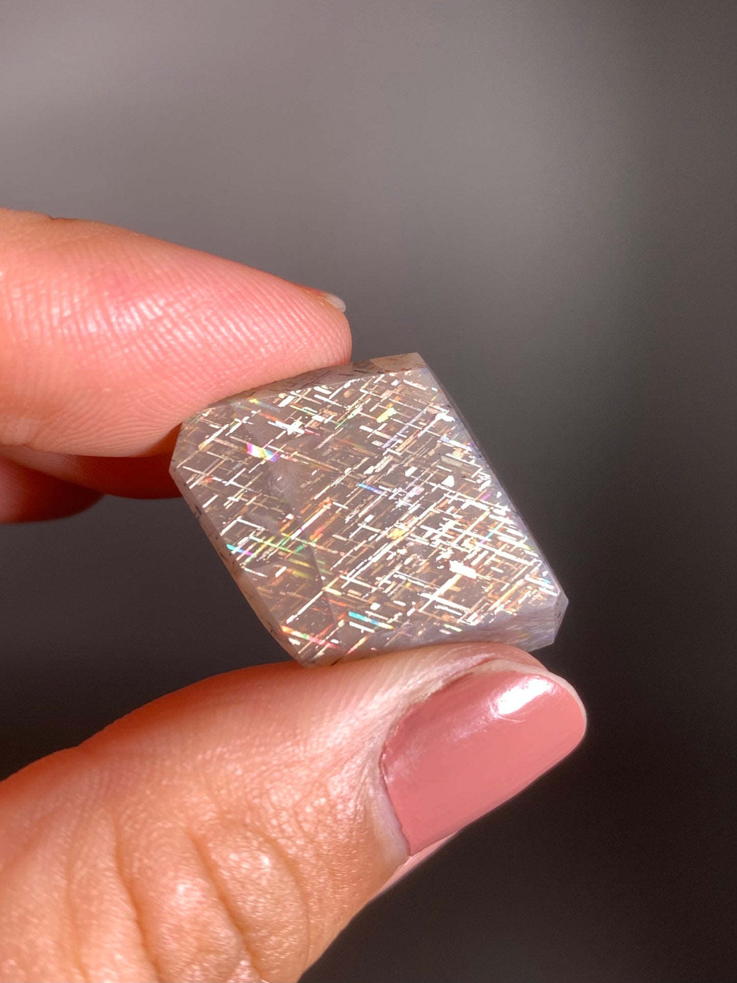 Rainbow Lattice Sunstone Polished Freeform