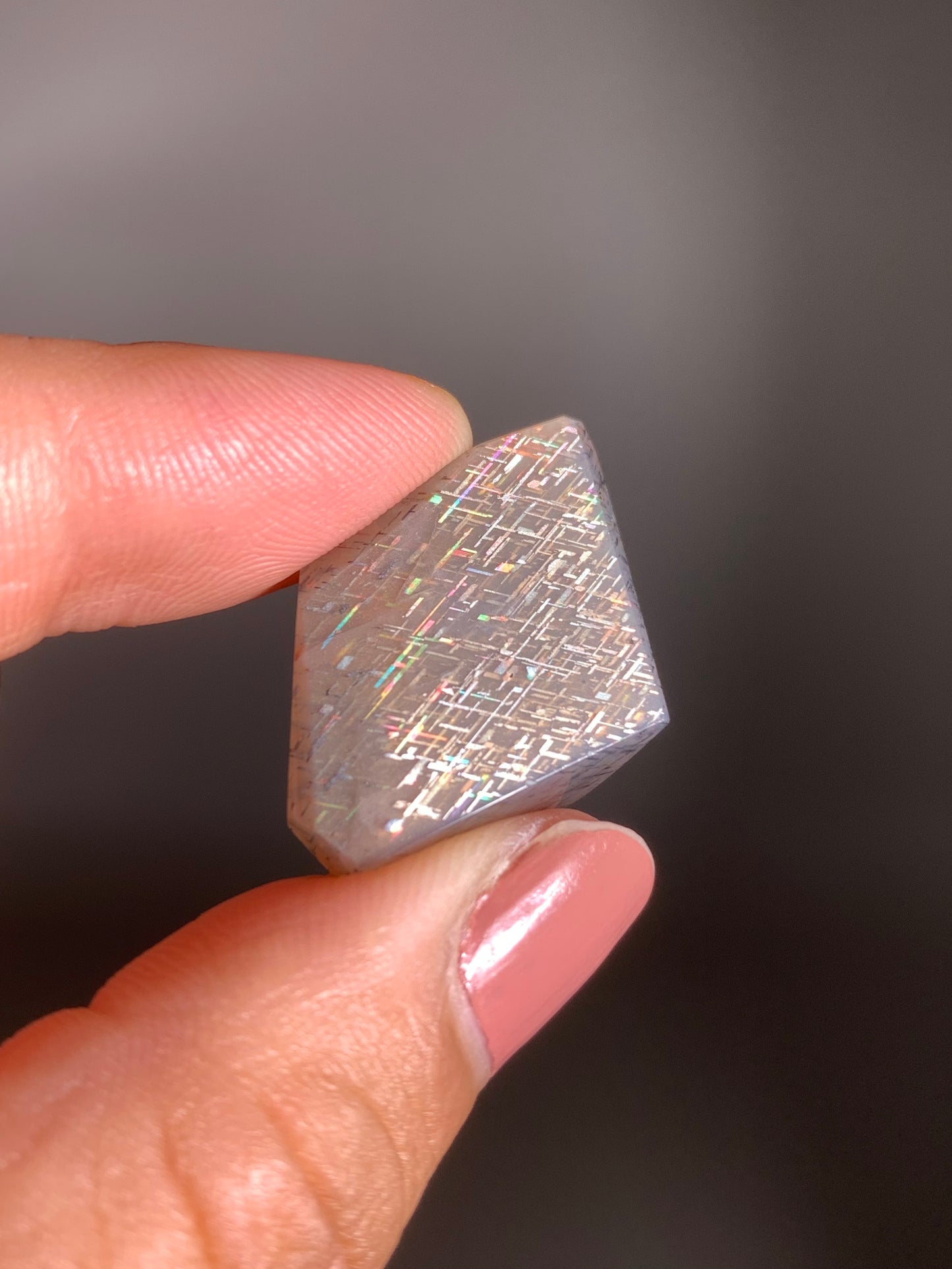 Rainbow Lattice Sunstone Polished Freeform