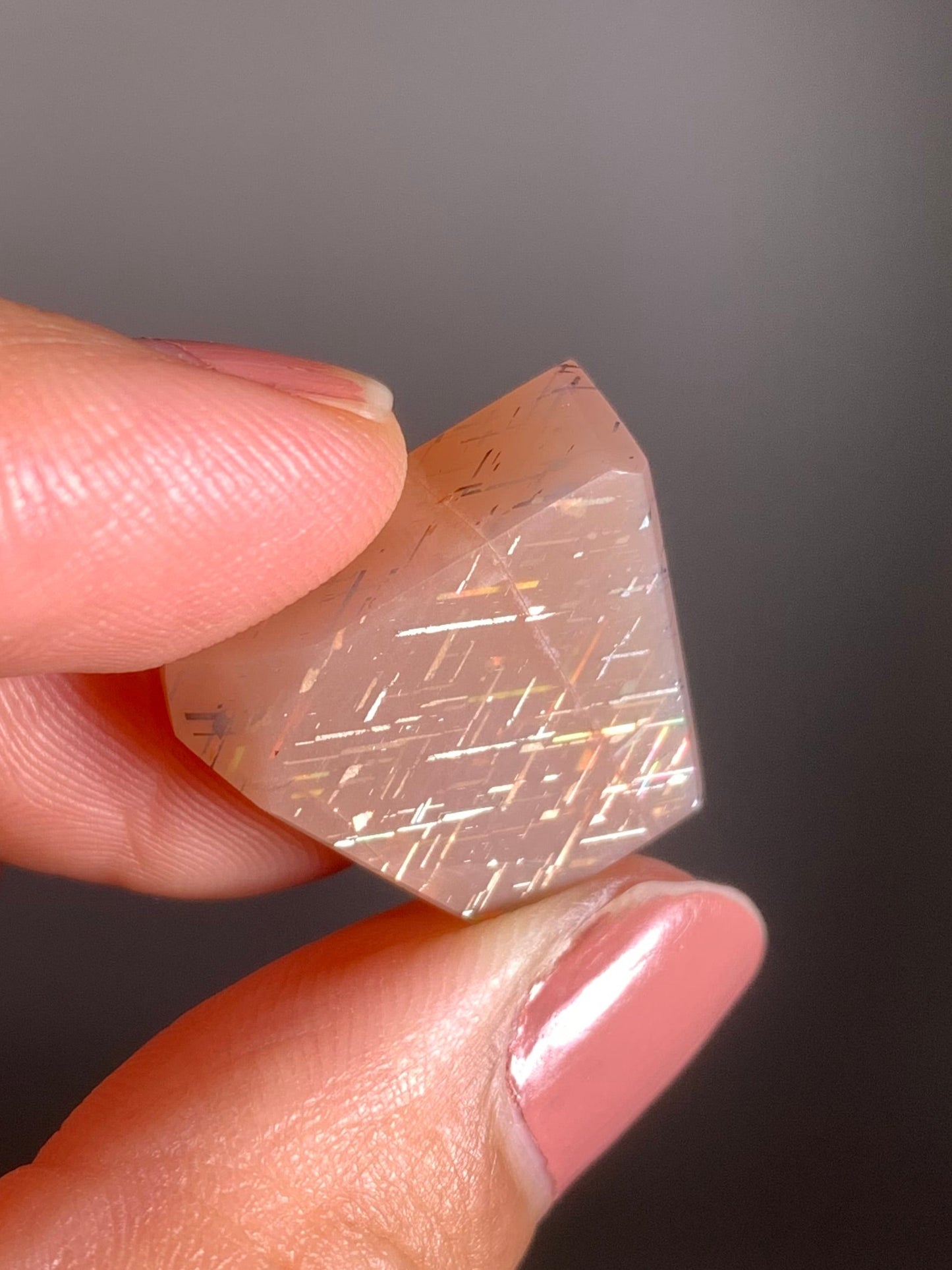 Rainbow Lattice Sunstone Polished Freeform