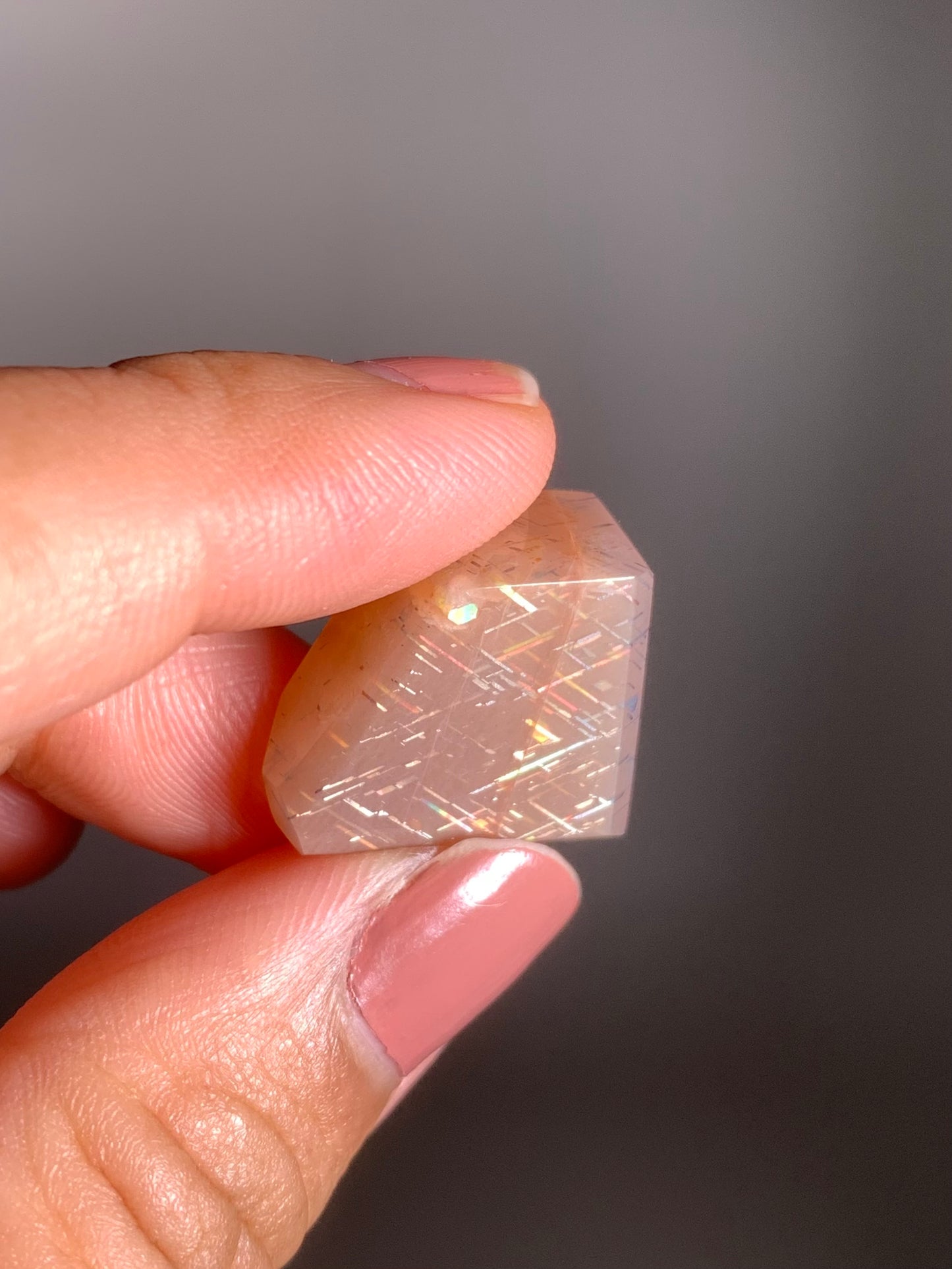 Rainbow Lattice Sunstone Polished Freeform