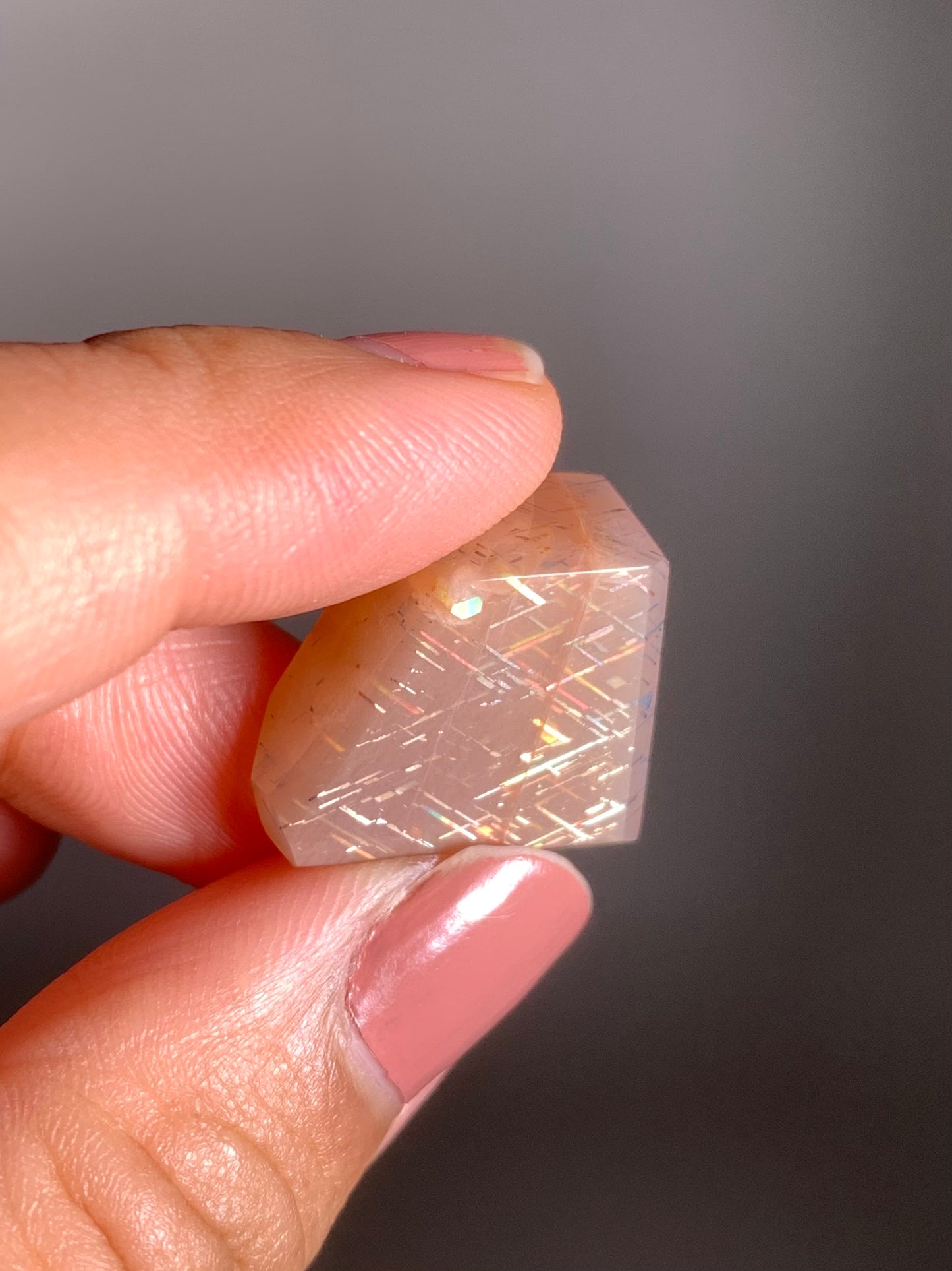 Rainbow Lattice Sunstone Polished Freeform