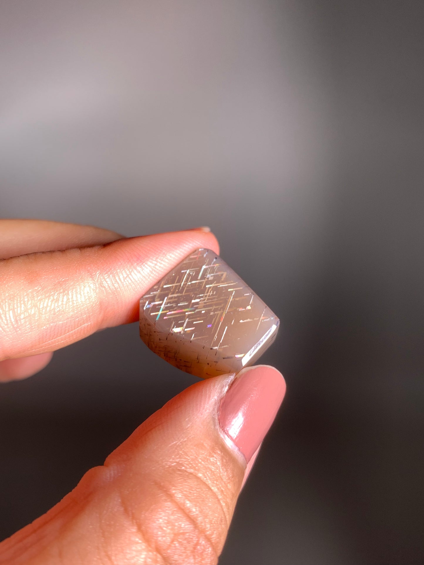 Rainbow Lattice Sunstone Polished Freeform
