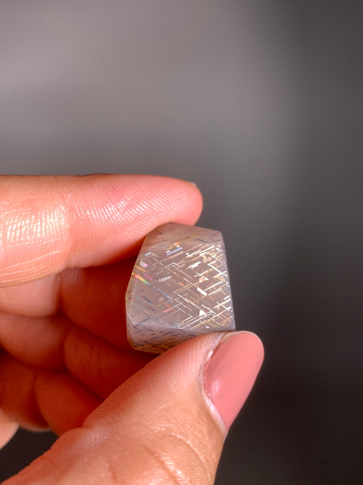 Rainbow Lattice Sunstone Polished Freeform