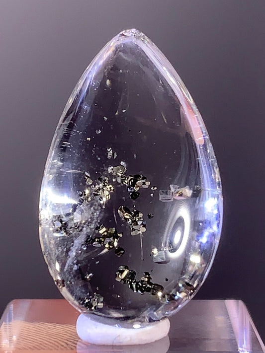 High-Grade Pyrite Included Quartz Teardrop – Madagascar