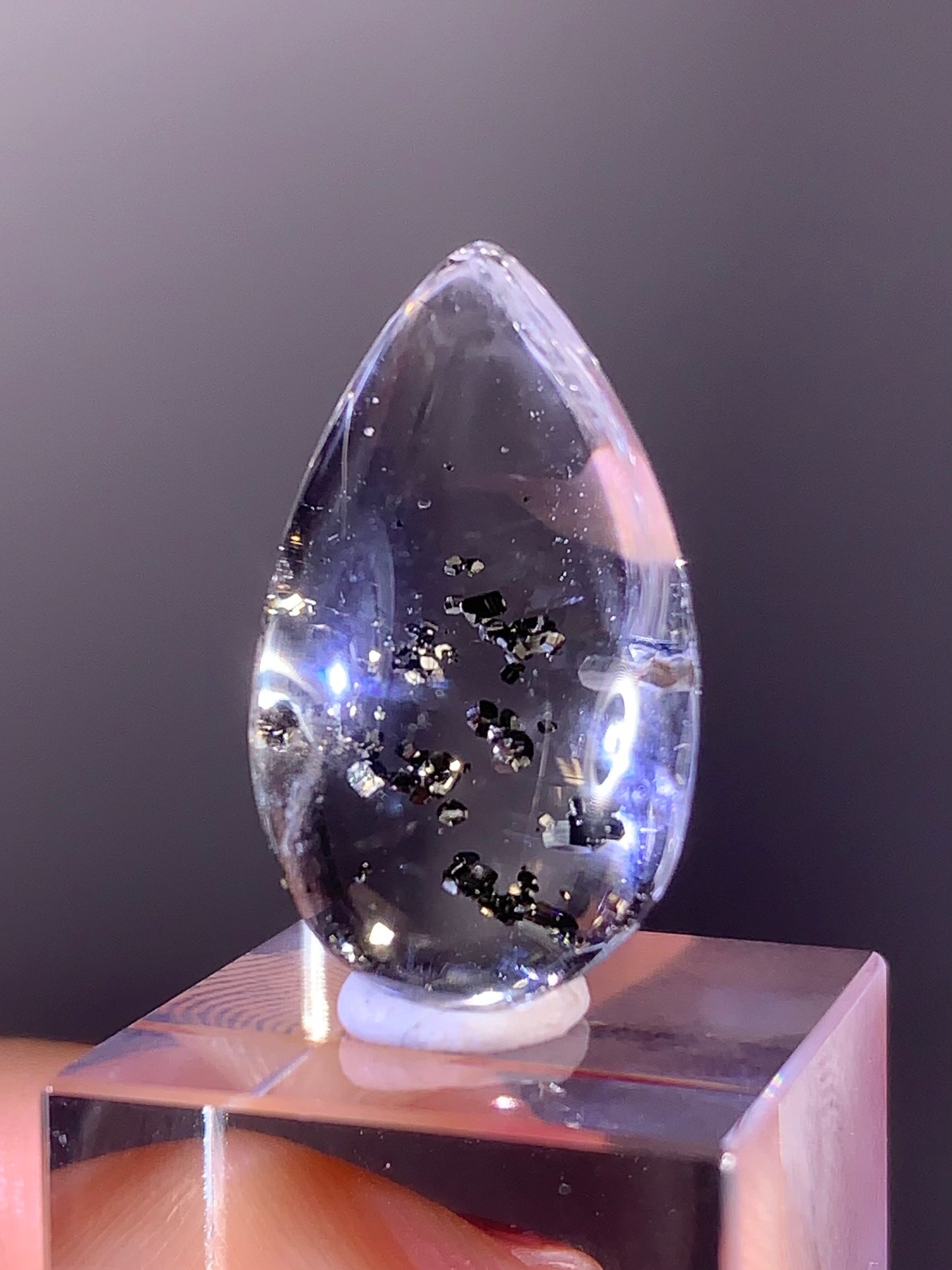 High-Grade Pyrite Included Quartz Teardrop – Madagascar