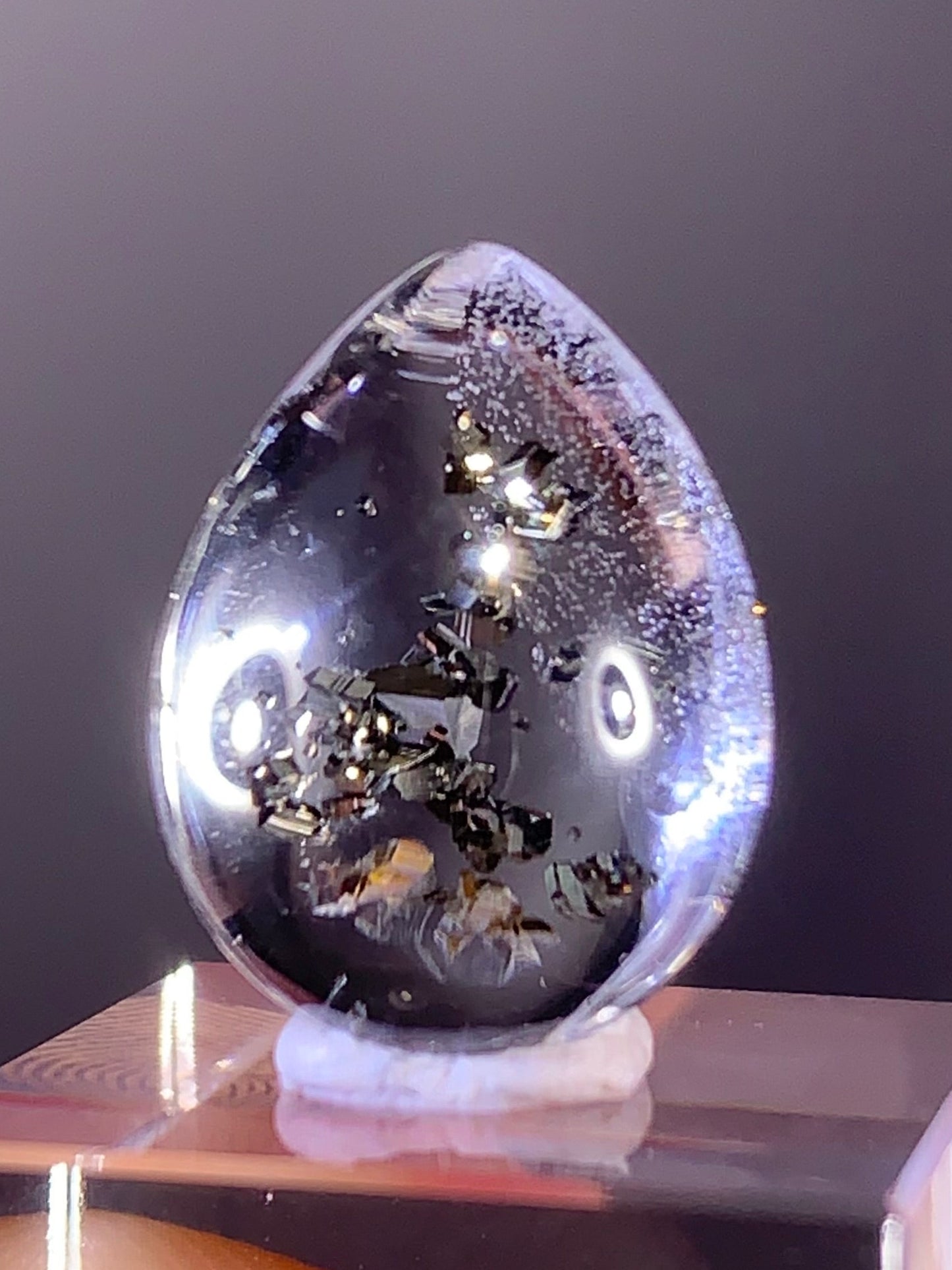 High-Grade Pyrite Included Quartz Teardrop – Madagascar