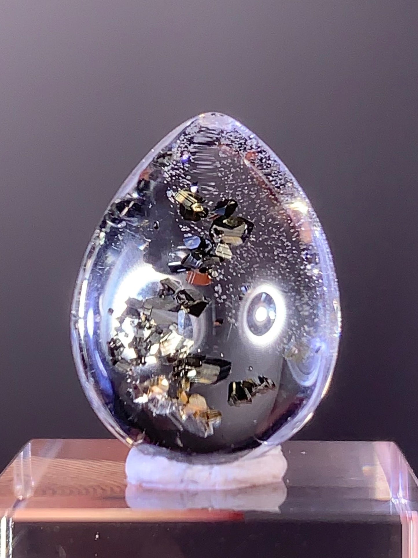 High-Grade Pyrite Included Quartz Teardrop – Madagascar