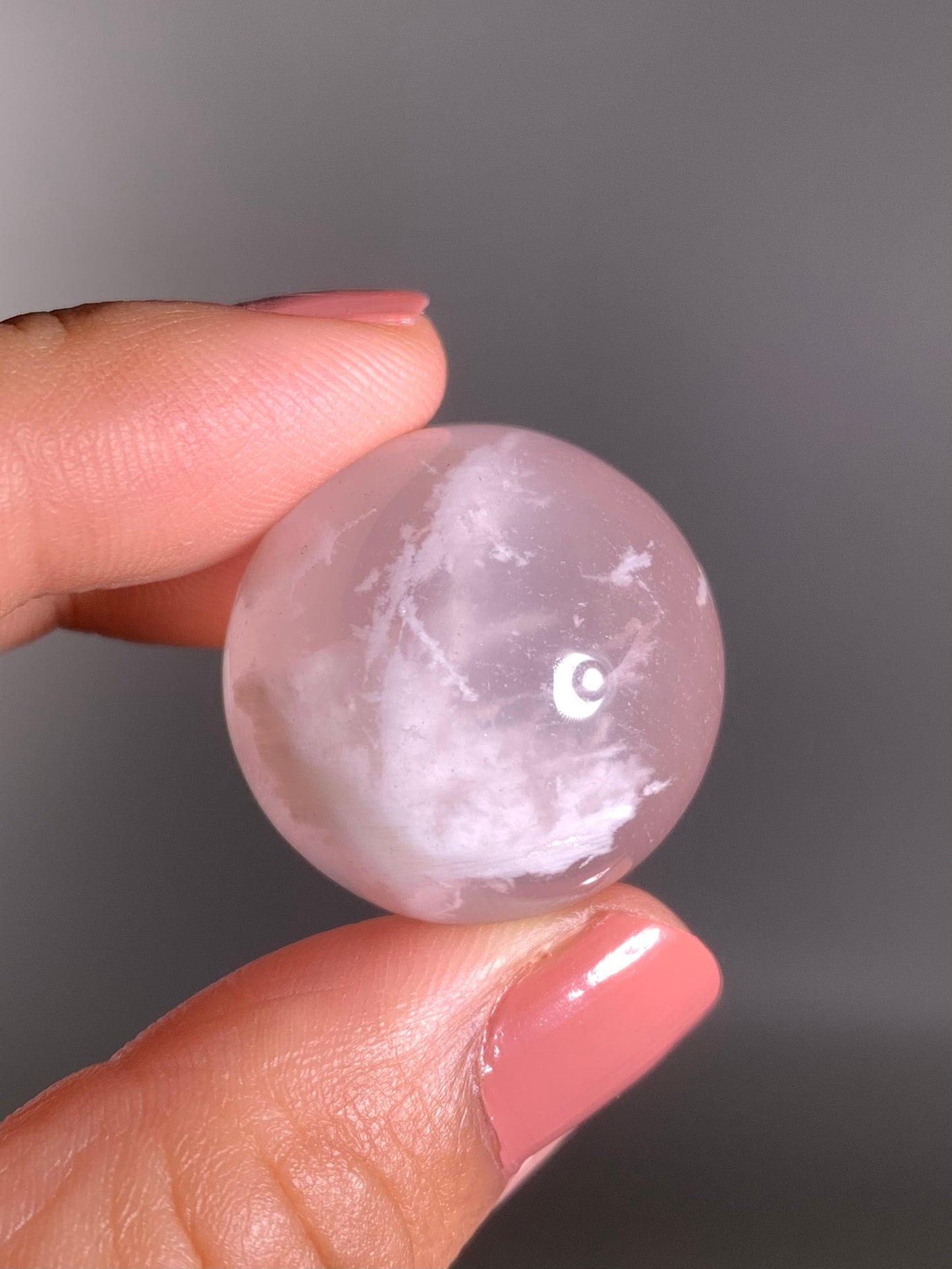 Snow Garden Rose Quartz Sphere With Asterism