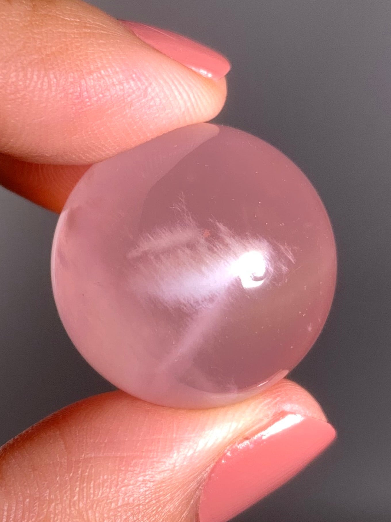 Snow Garden Rose Quartz Sphere With Asterism