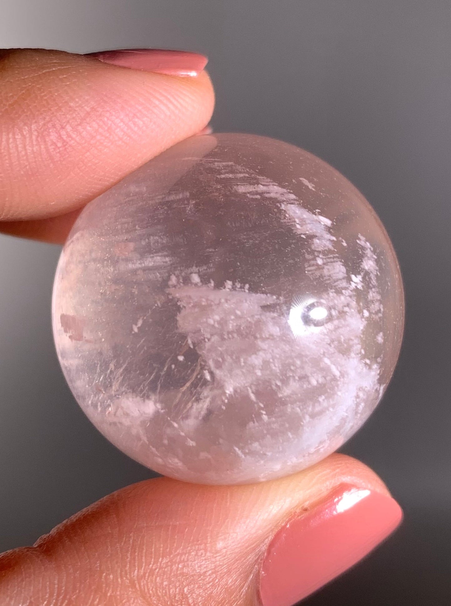 Snow Garden Rose Quartz Sphere With Asterism