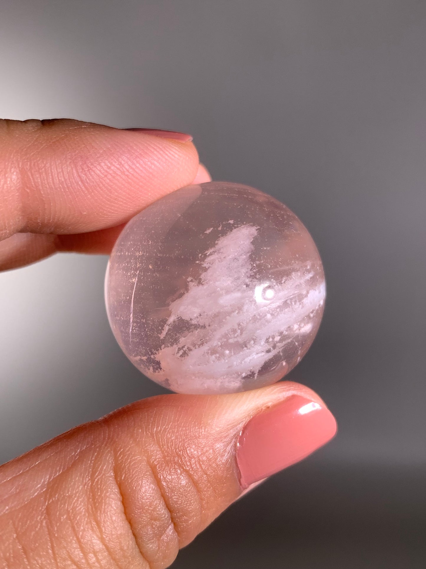 Snow Garden Rose Quartz Sphere With Asterism