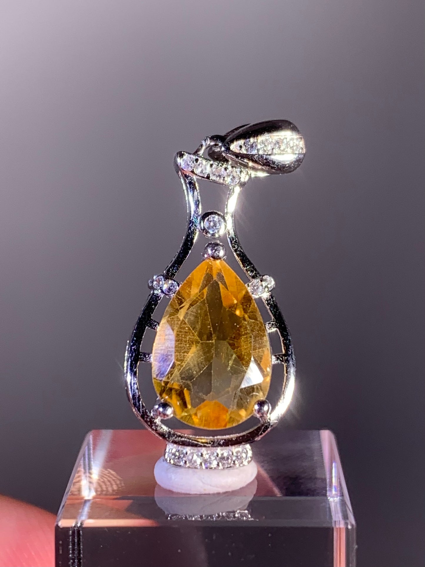 Citrine Pendant in S925 Sterling Silver – Brazil