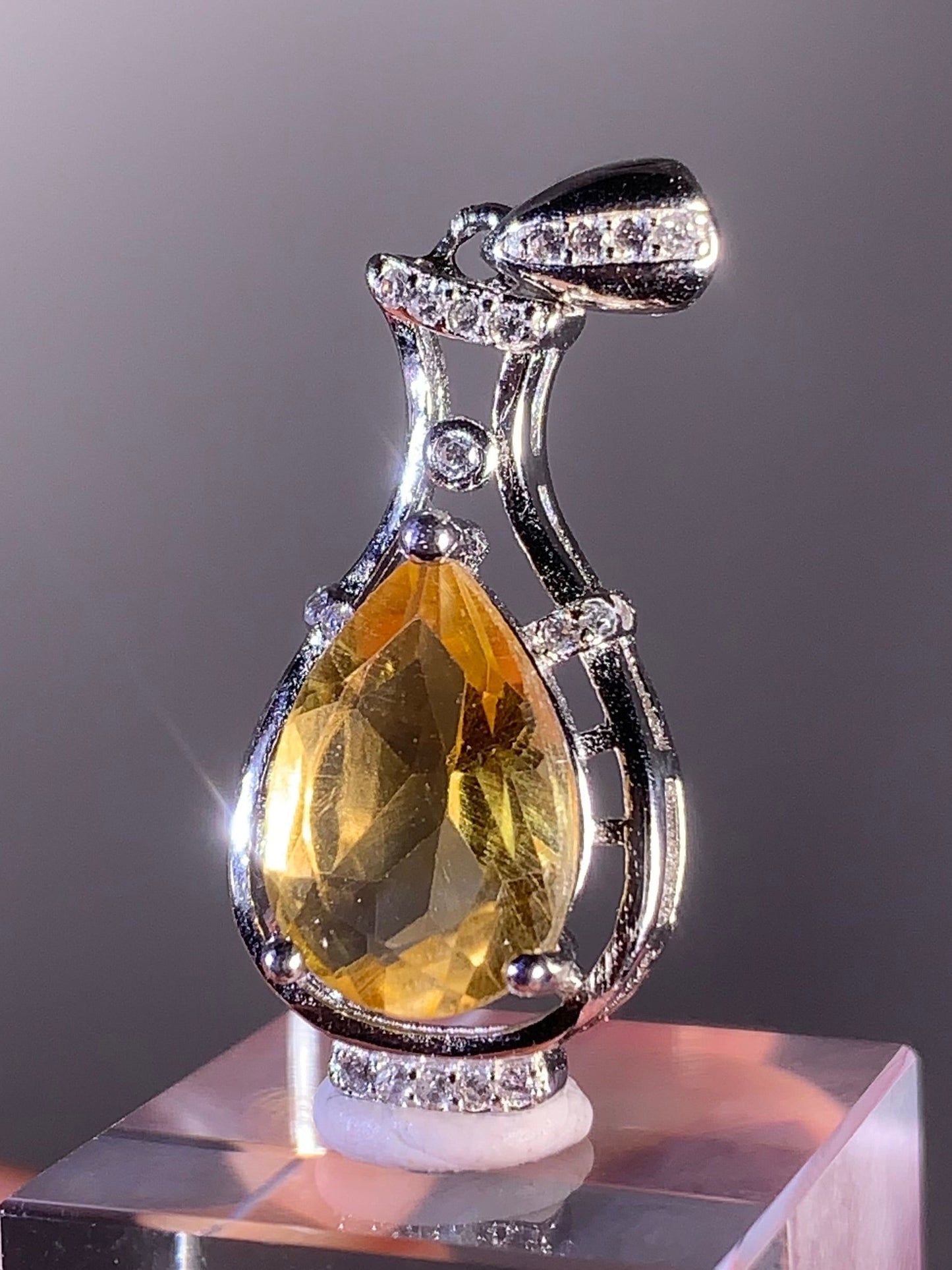 Citrine Pendant in S925 Sterling Silver – Brazil