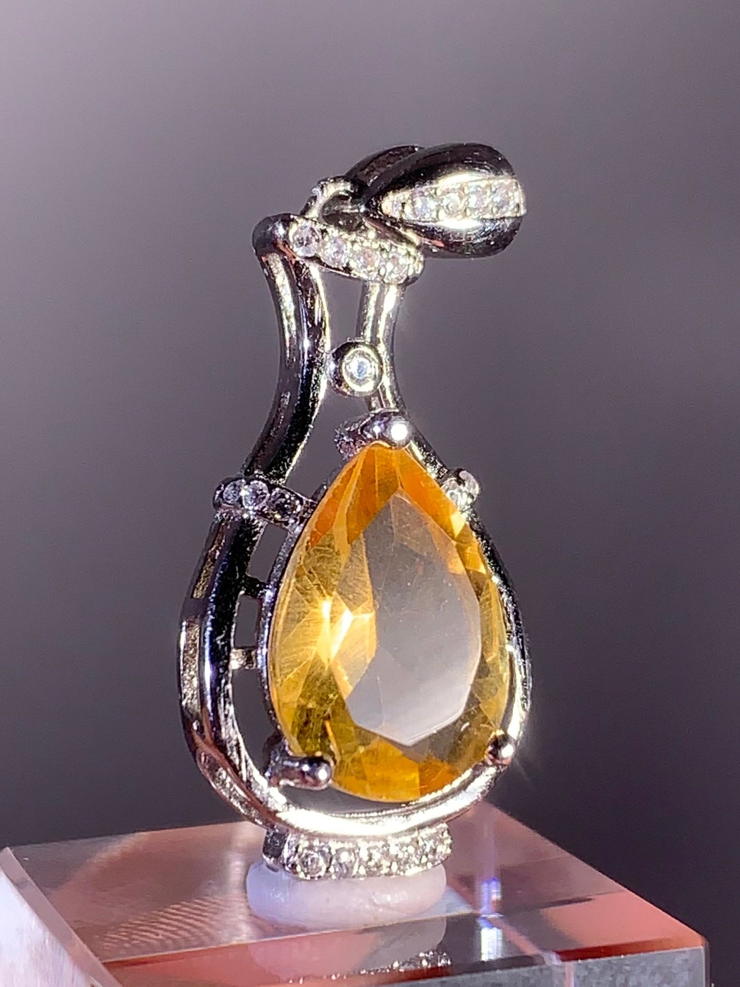 Citrine Pendant in S925 Sterling Silver – Brazil