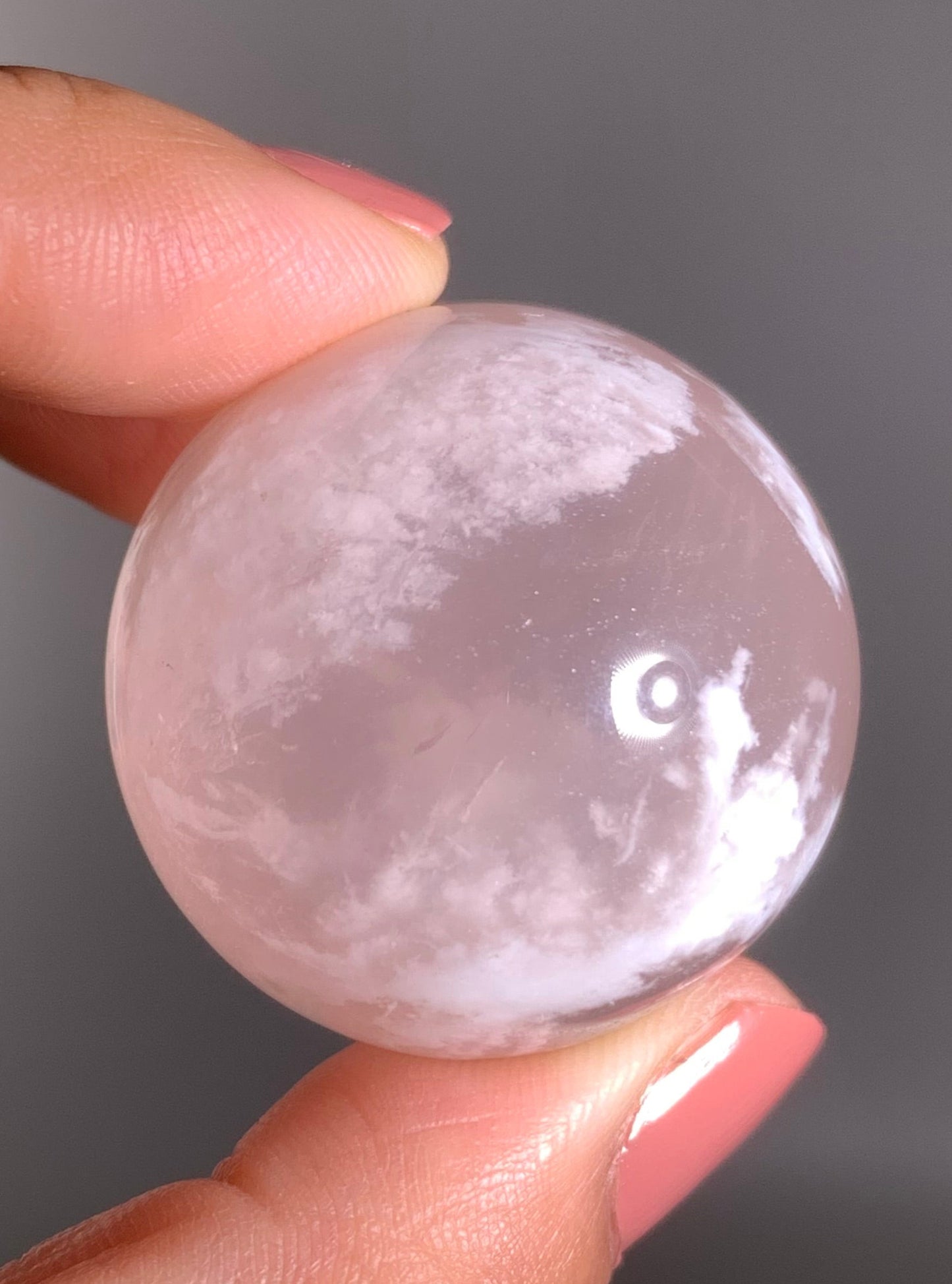 Snow Garden Rose Quartz Sphere With Asterism
