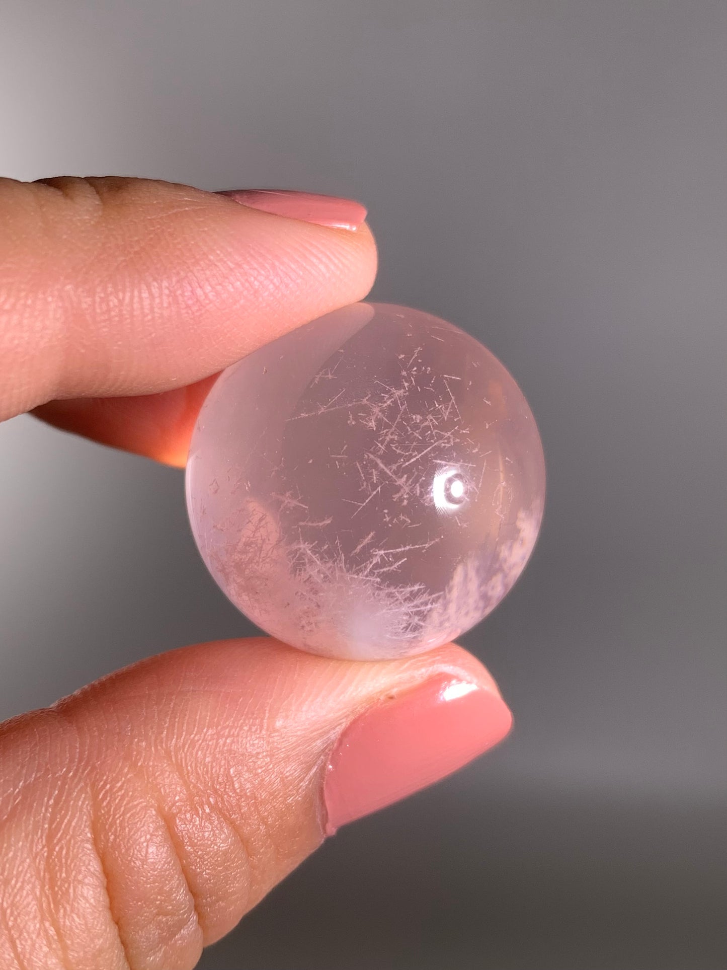 Snow Garden Rose Quartz Sphere With Asterism
