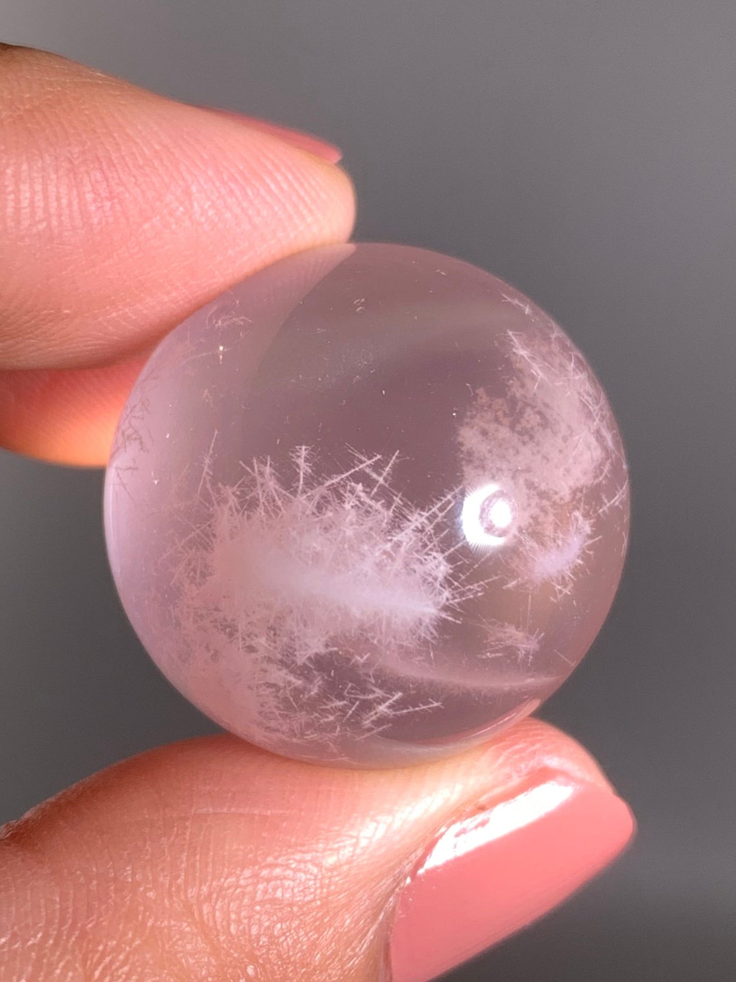 Snow Garden Rose Quartz Sphere With Asterism
