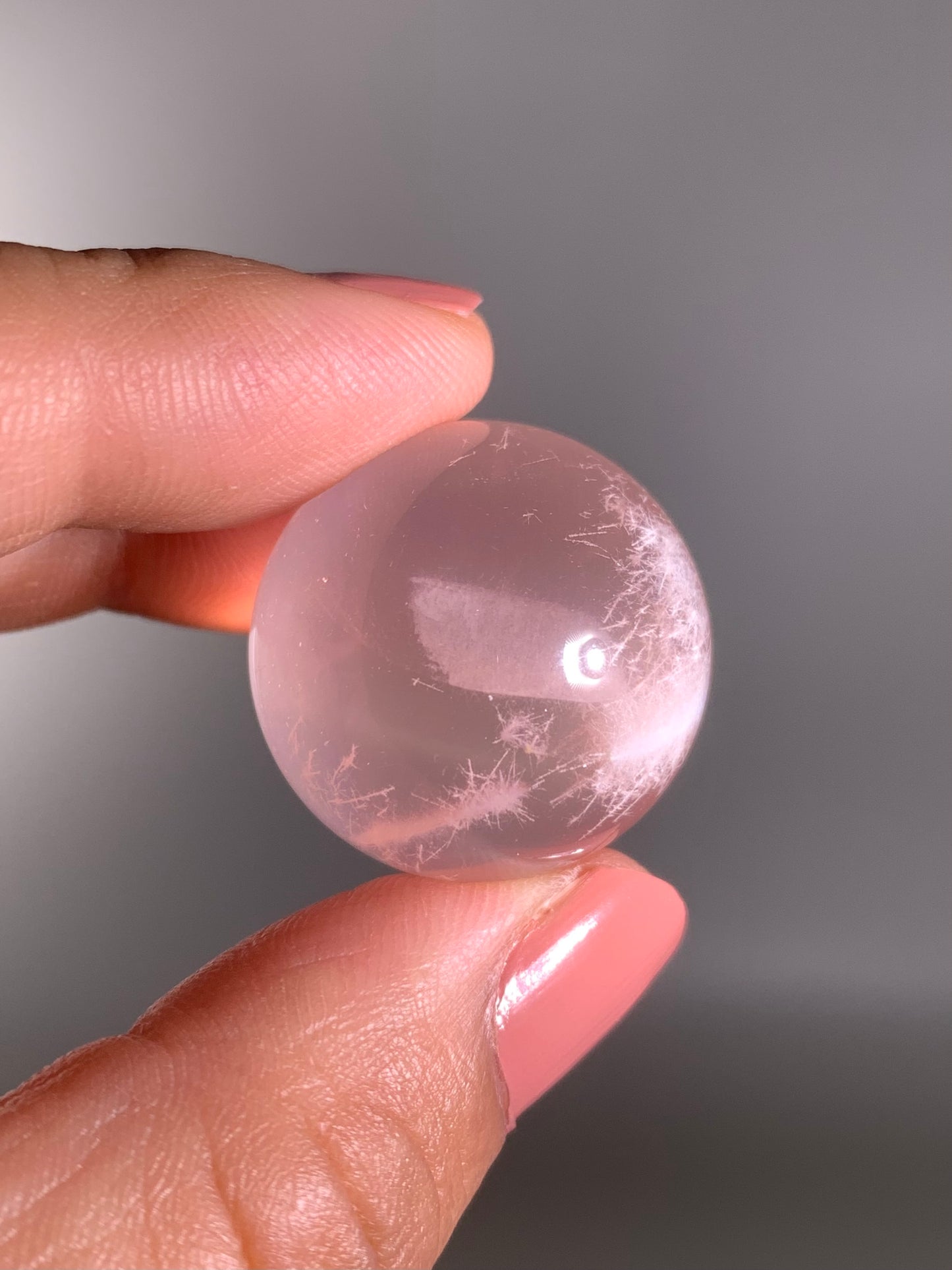 Snow Garden Rose Quartz Sphere With Asterism