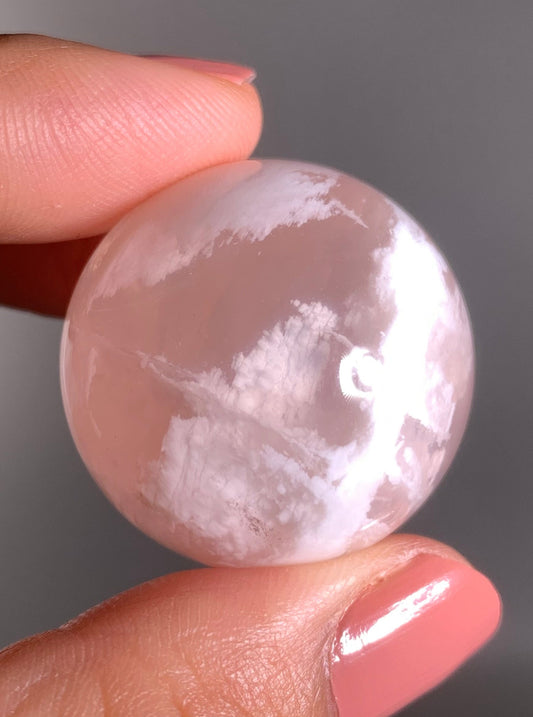 Snow Garden Rose Quartz Sphere With Asterism