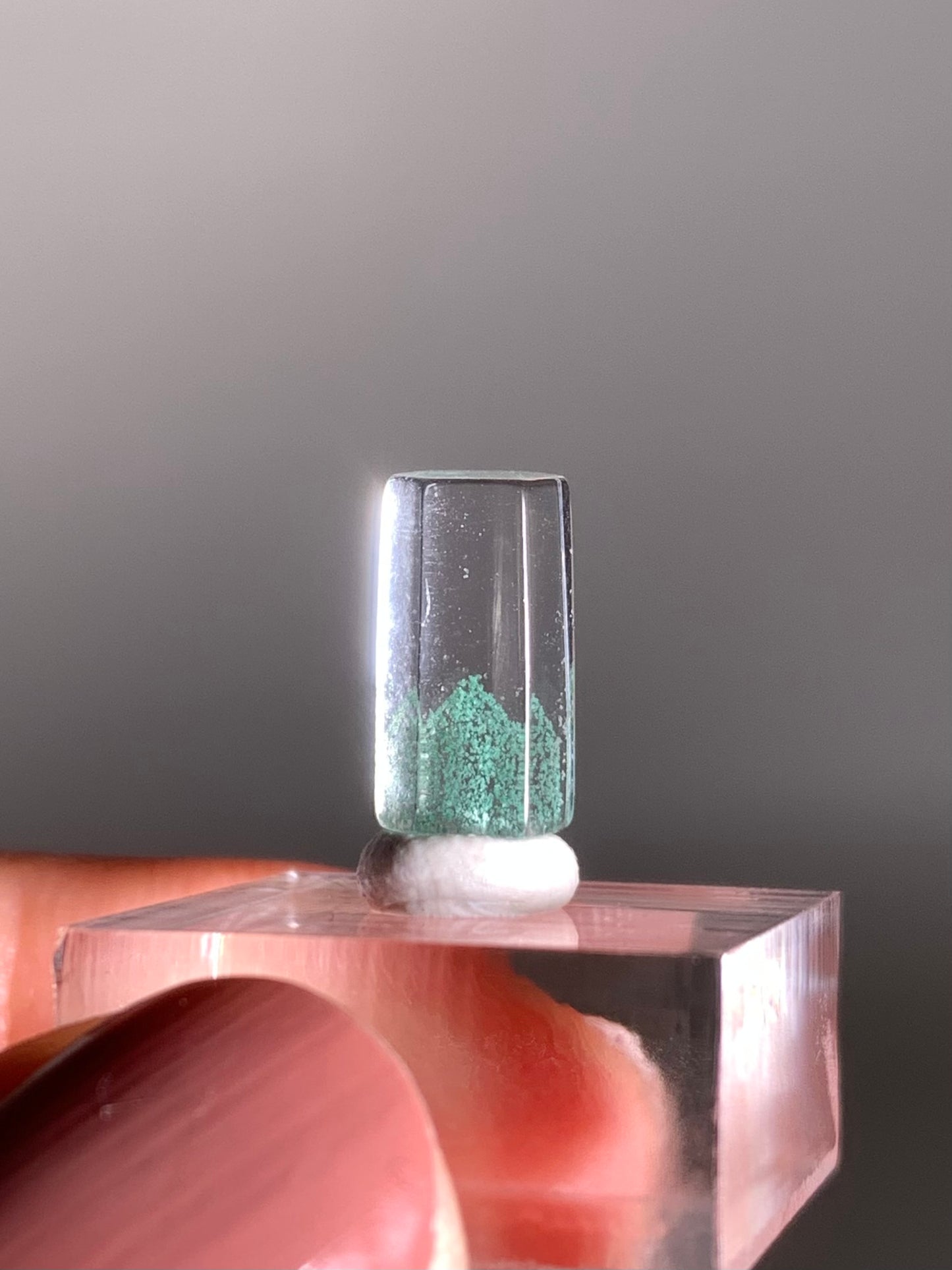 Polished Phantom Quartz Tower with Rare Tiffany Blue Color from Madagascar