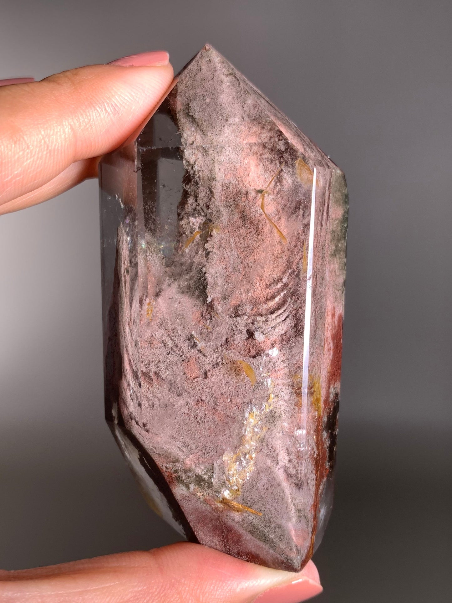 Pink and Red Spring Scenic Garden Quartz Polished Freeform Zambia