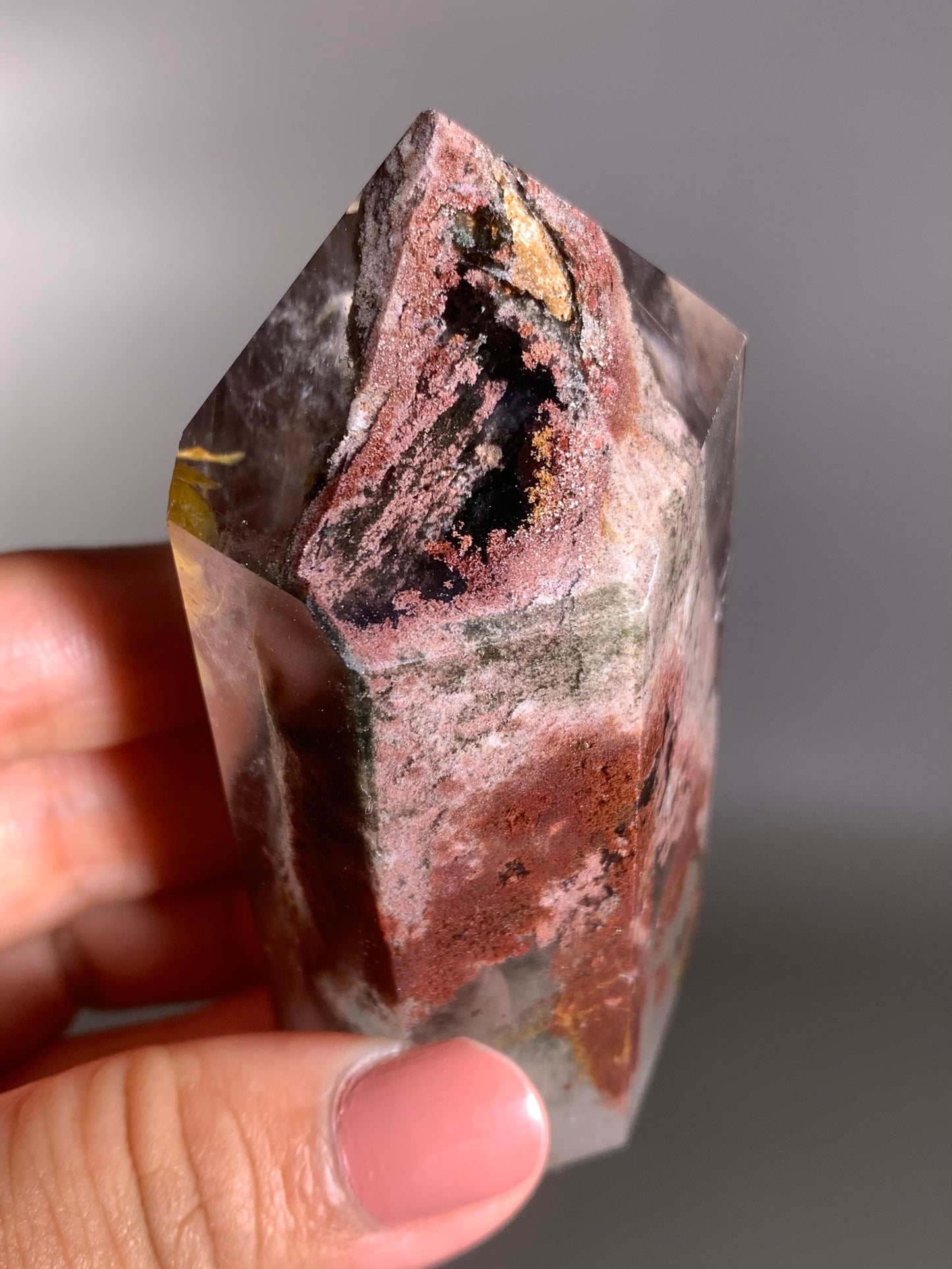 Pink and Red Spring Scenic Garden Quartz Polished Freeform Zambia